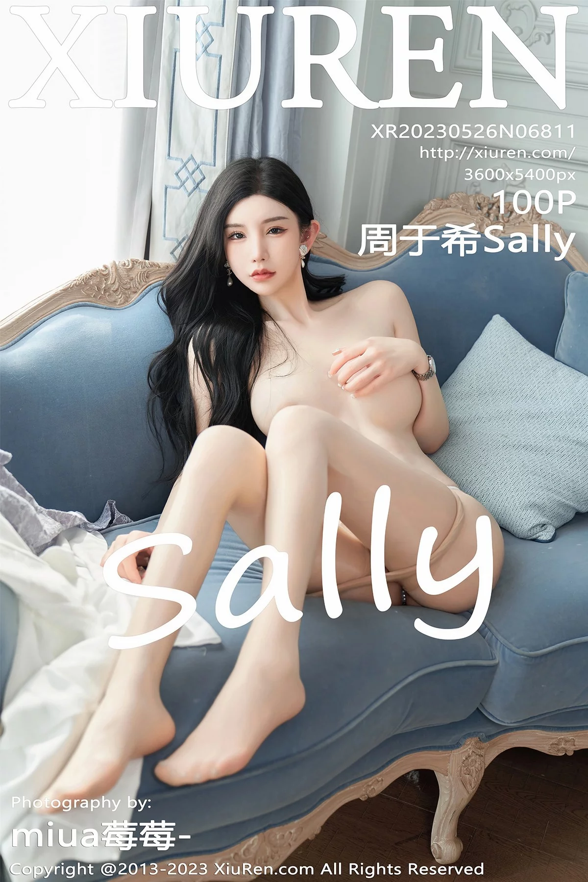 XiuRen第6811期_女神周于希Sally性感吊带短裙配超薄肉丝秀曼妙身姿诱惑写真100P