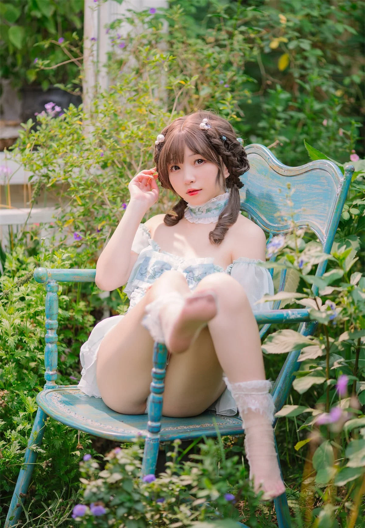 网络美女花铃豌豆公主仆主题私房床上性感分体式睡衣情趣捆绑撩人诱惑写真81P