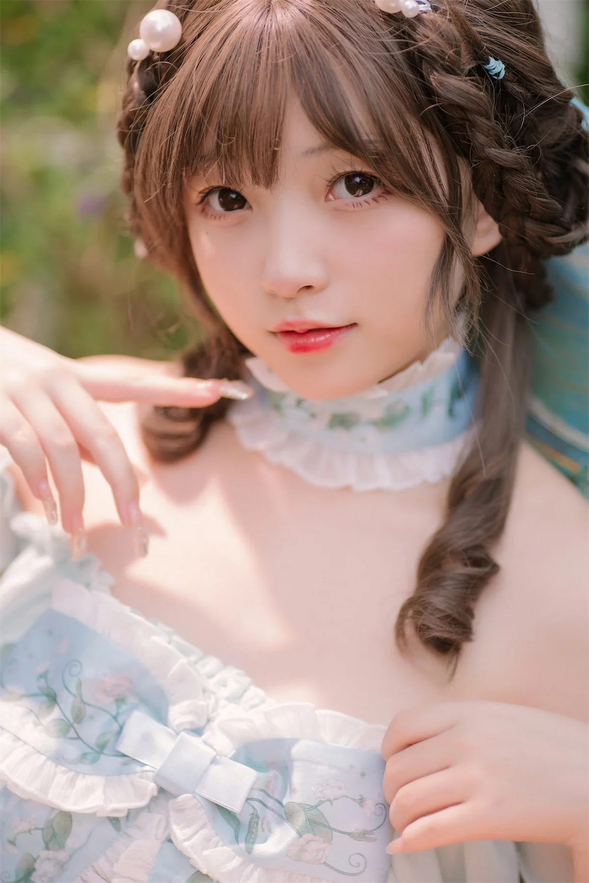 网络美女花铃豌豆公主仆主题私房床上性感分体式睡衣情趣捆绑撩人诱惑写真81P