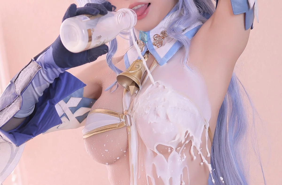动漫博主水淼Aqua原神甘雨主题性感黑色薄透连体衣配超薄黑丝秀美腿诱惑写真122P