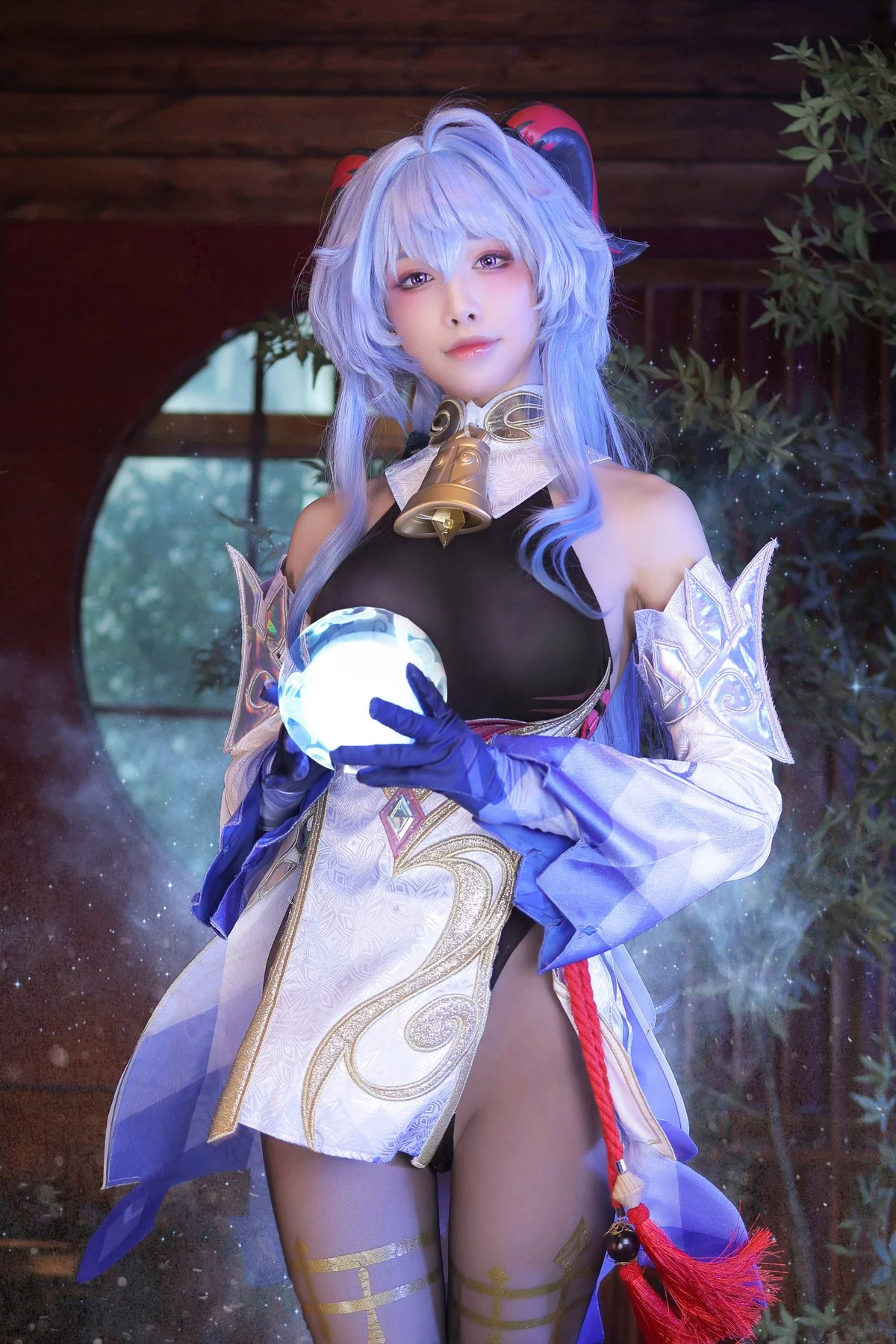 动漫博主水淼Aqua原神甘雨主题性感黑色薄透连体衣配超薄黑丝秀美腿诱惑写真122P