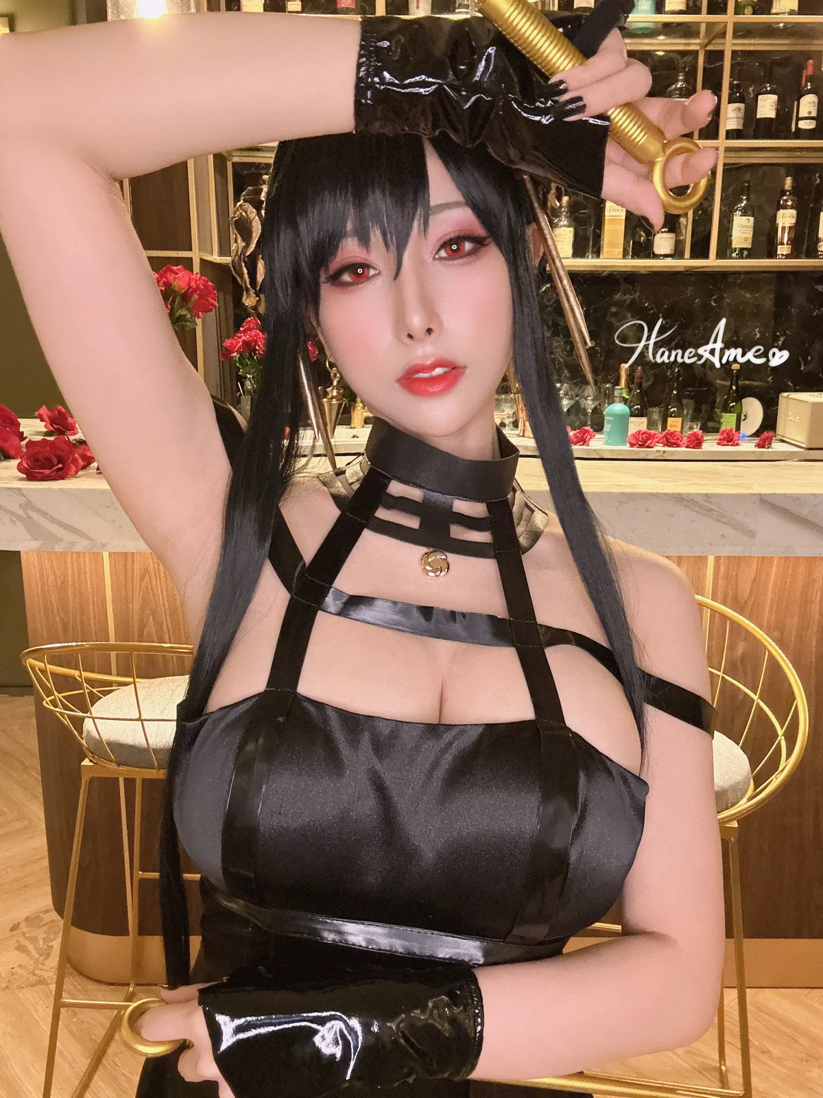 Coser美女雨波_HaneAme间谍家家酒主题性感宝石内衣+黑色情趣内衣丰满诱惑写真110P