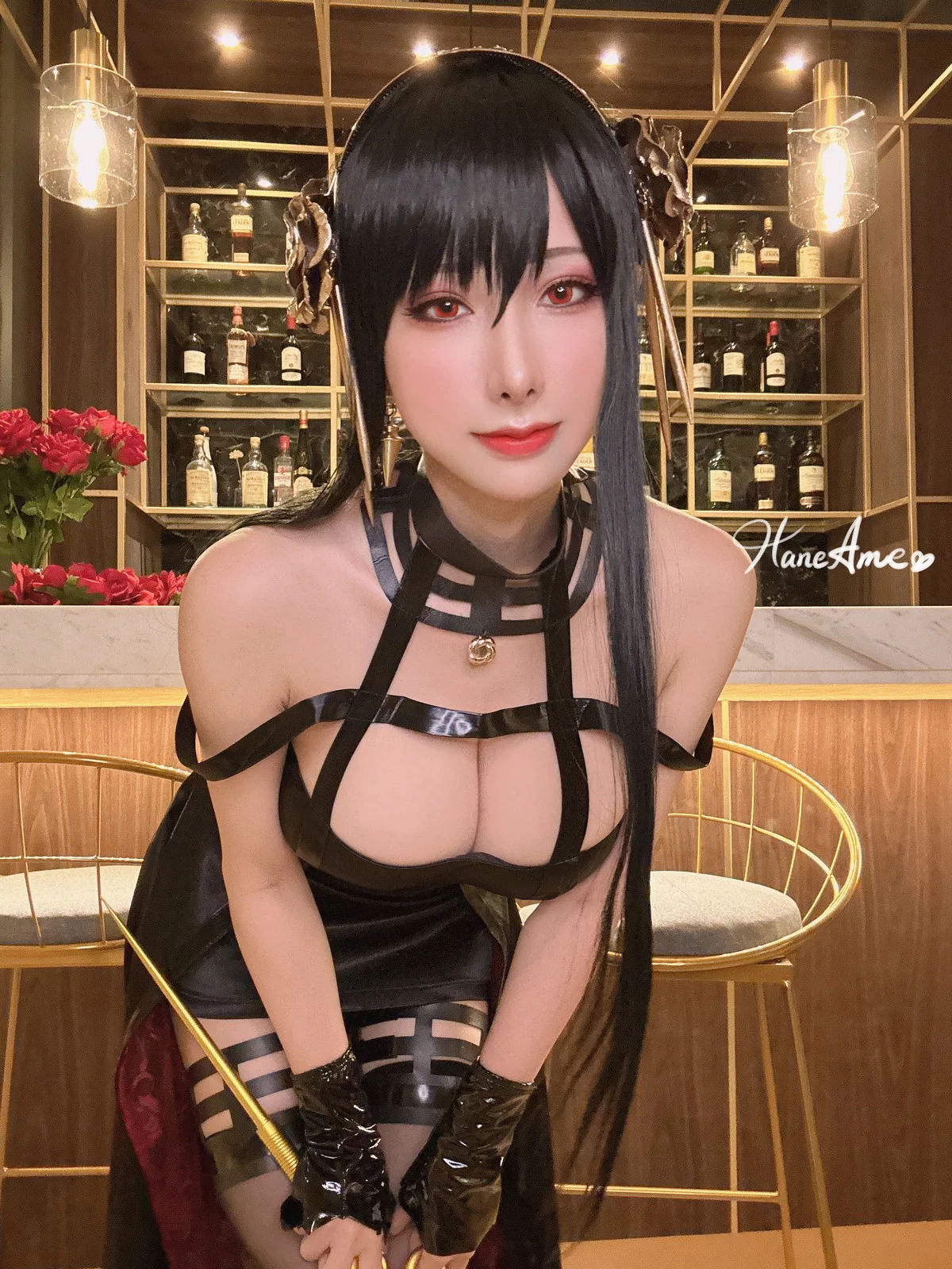Coser美女雨波_HaneAme间谍家家酒主题性感宝石内衣+黑色情趣内衣丰满诱惑写真110P