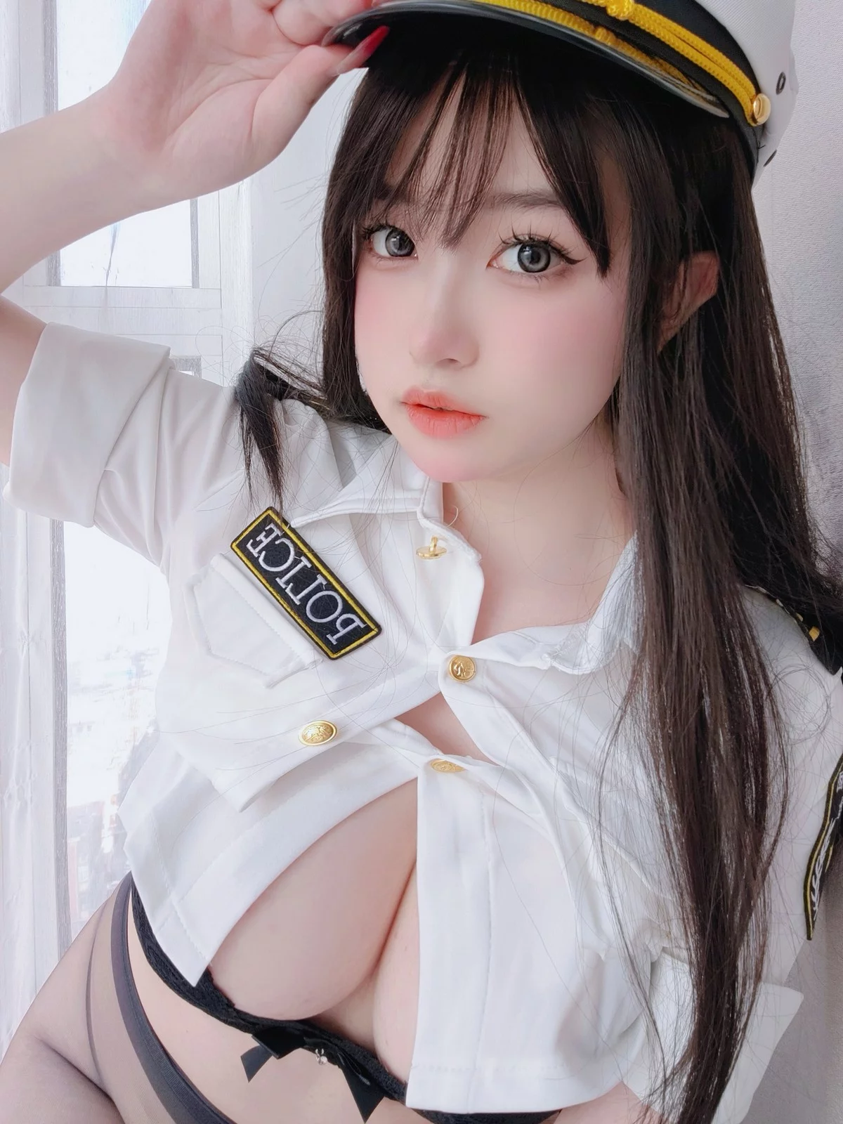 Coser妹子女主K新任部下主题性感黑色蕾丝内衣配超薄无内黑丝秀翘臀诱惑写真103P