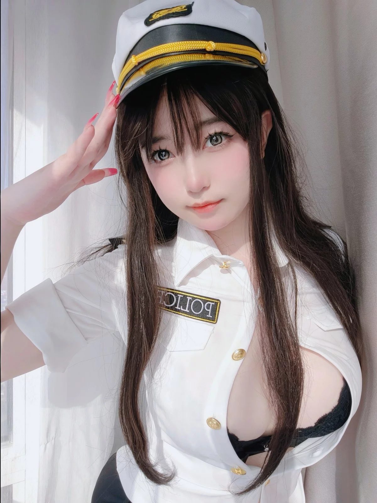Coser妹子女主K新任部下主题性感黑色蕾丝内衣配超薄无内黑丝秀翘臀诱惑写真103P