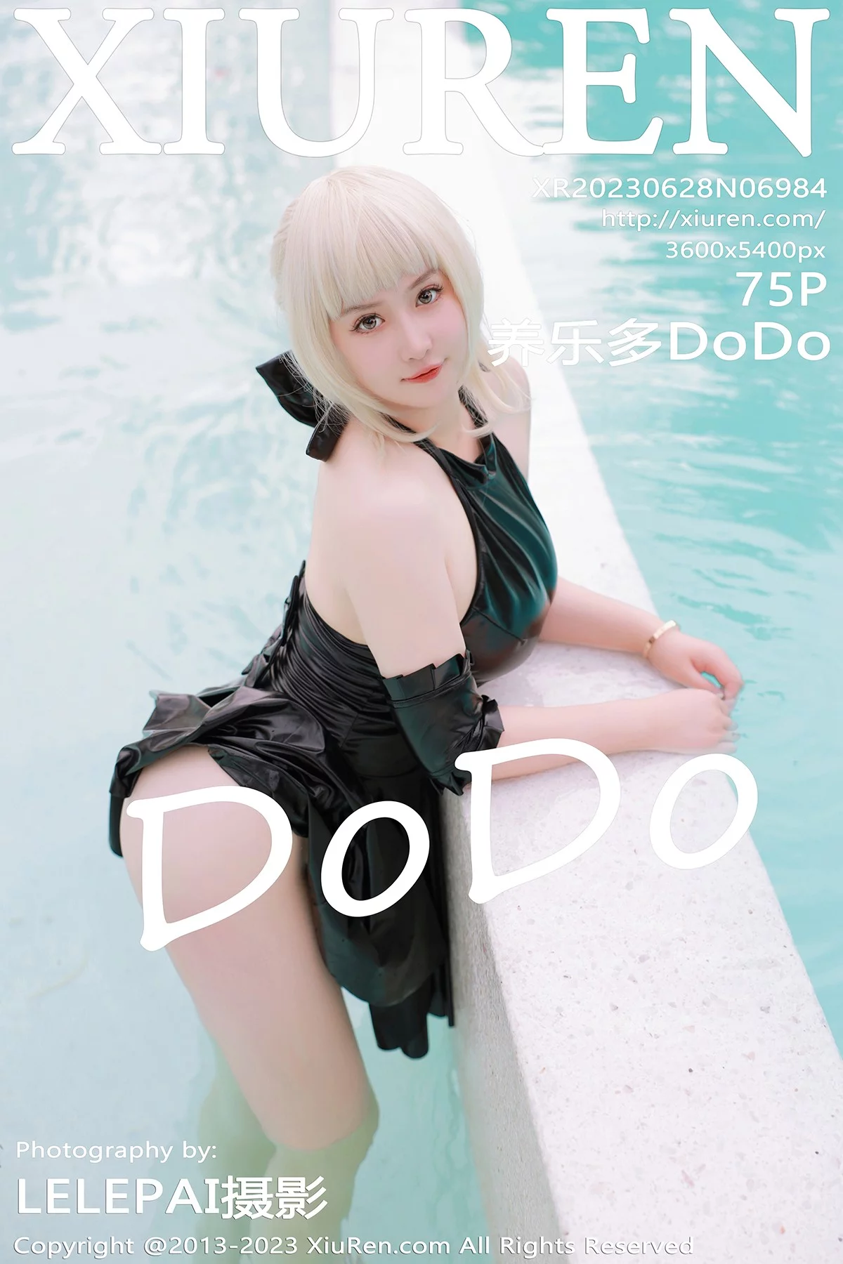 XiuRen第6984期_模特养乐多DoDo性感黑色Cosplay装扮秀丰满身材惹火诱惑写真75P