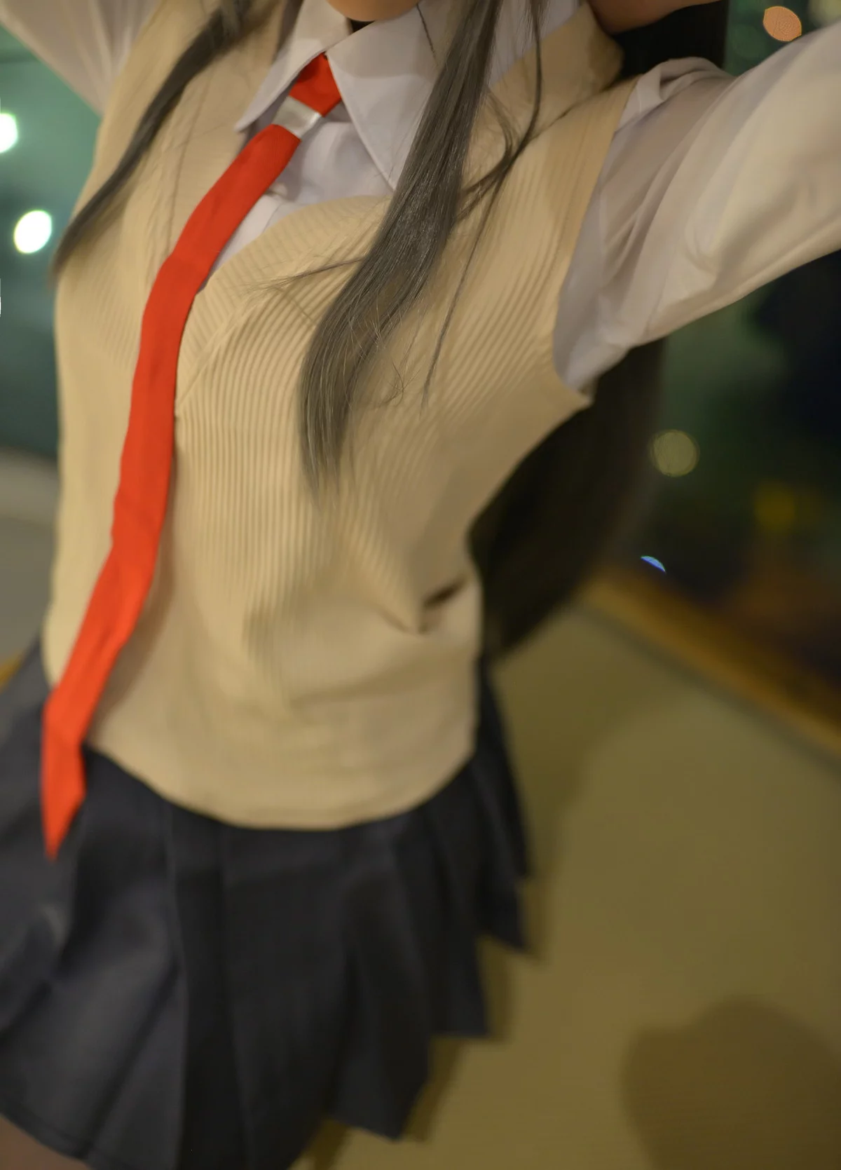 Coser小姐姐雪琪SAMA麻衣制服兔女郎主题性感百褶裙下超薄黑丝秀美腿诱惑写真58P