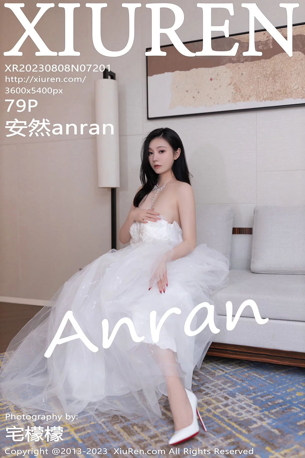 XiuRen第7201期_模特安然anran私房脱性感白色婚纱长裙秀惹火身材撩人诱惑写真79P