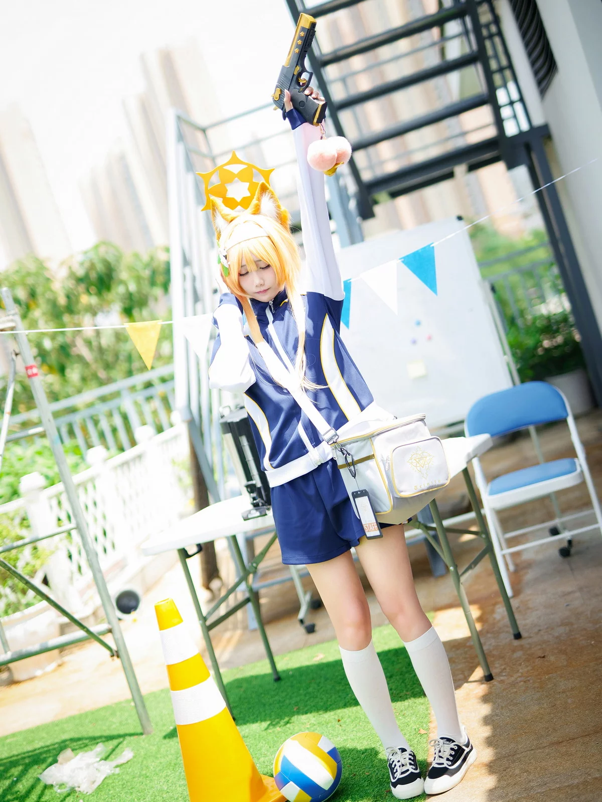 网红美女晓美妈体操服主题性感日系体操运动服配白丝袜秀美腿完美迷人写真60P