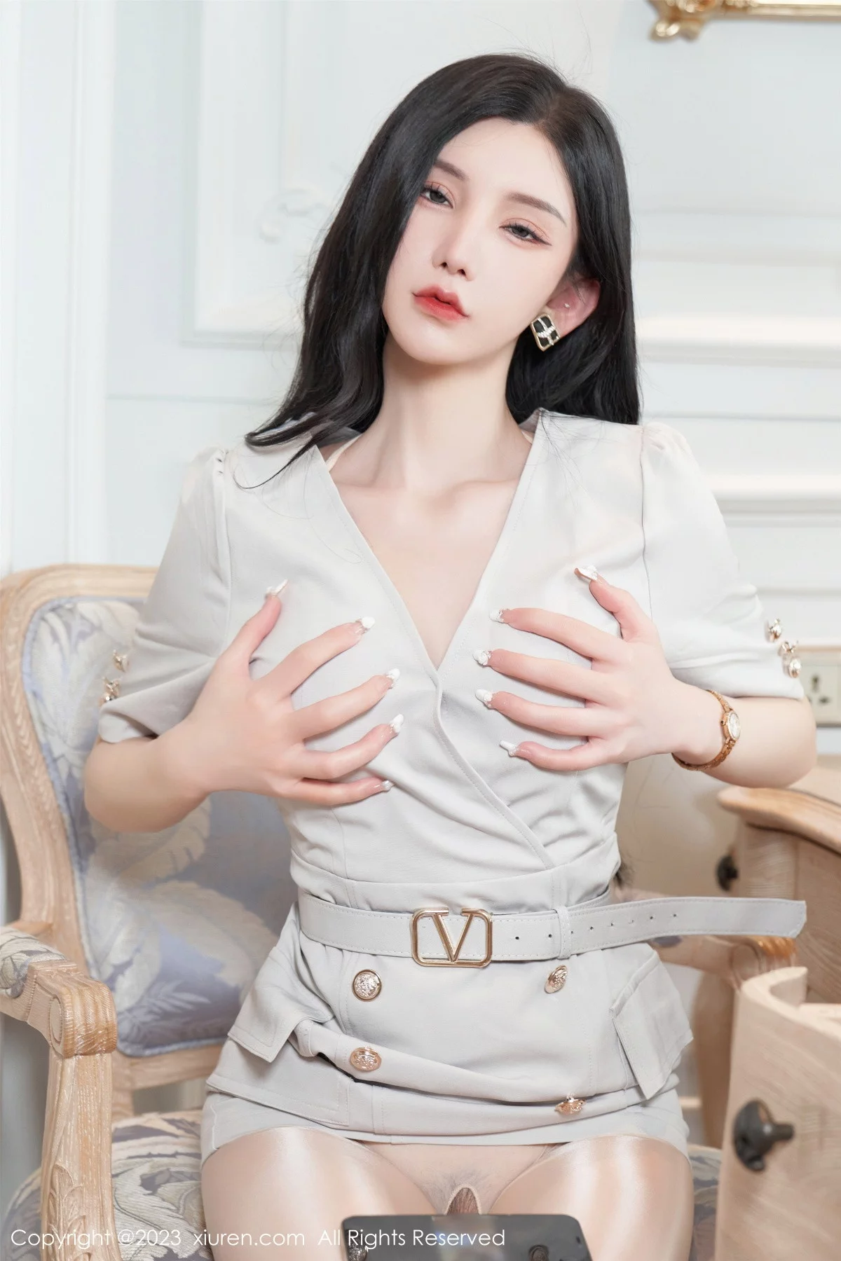 XiuRen第7157期_女神周于希Sally办公室剧情肉色薄透连体衣秀火辣身材诱惑写真100P