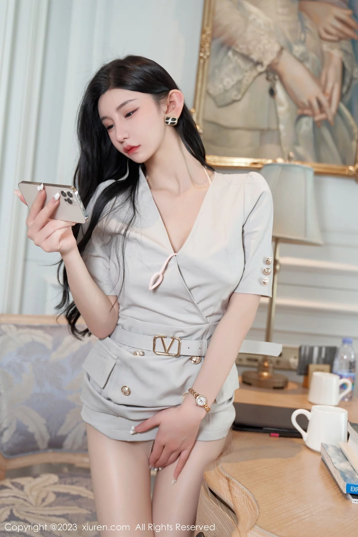 XiuRen第7157期_女神周于希Sally办公室剧情肉色薄透连体衣秀火辣身材诱惑写真100P