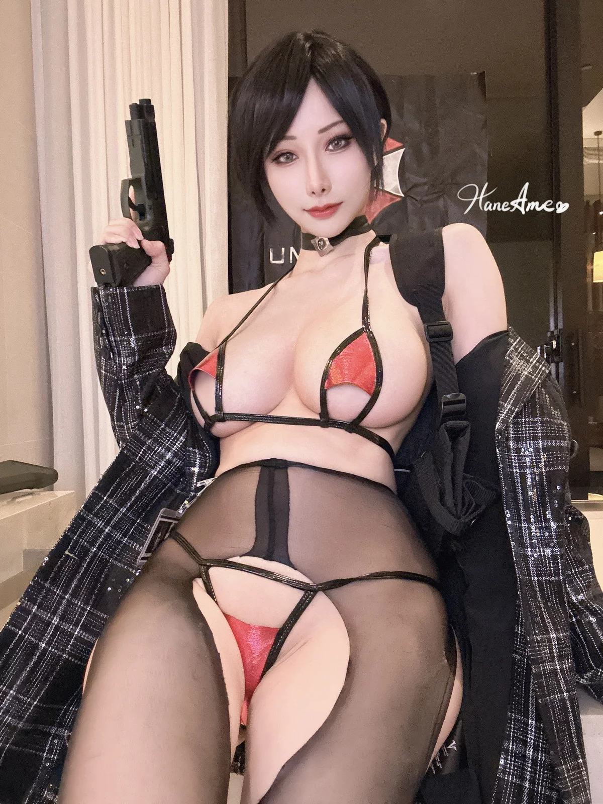 Coser美女雨波_HaneAme4月合集主题性感连体衣+黑色内衣秀丰满身材诱惑写真148P