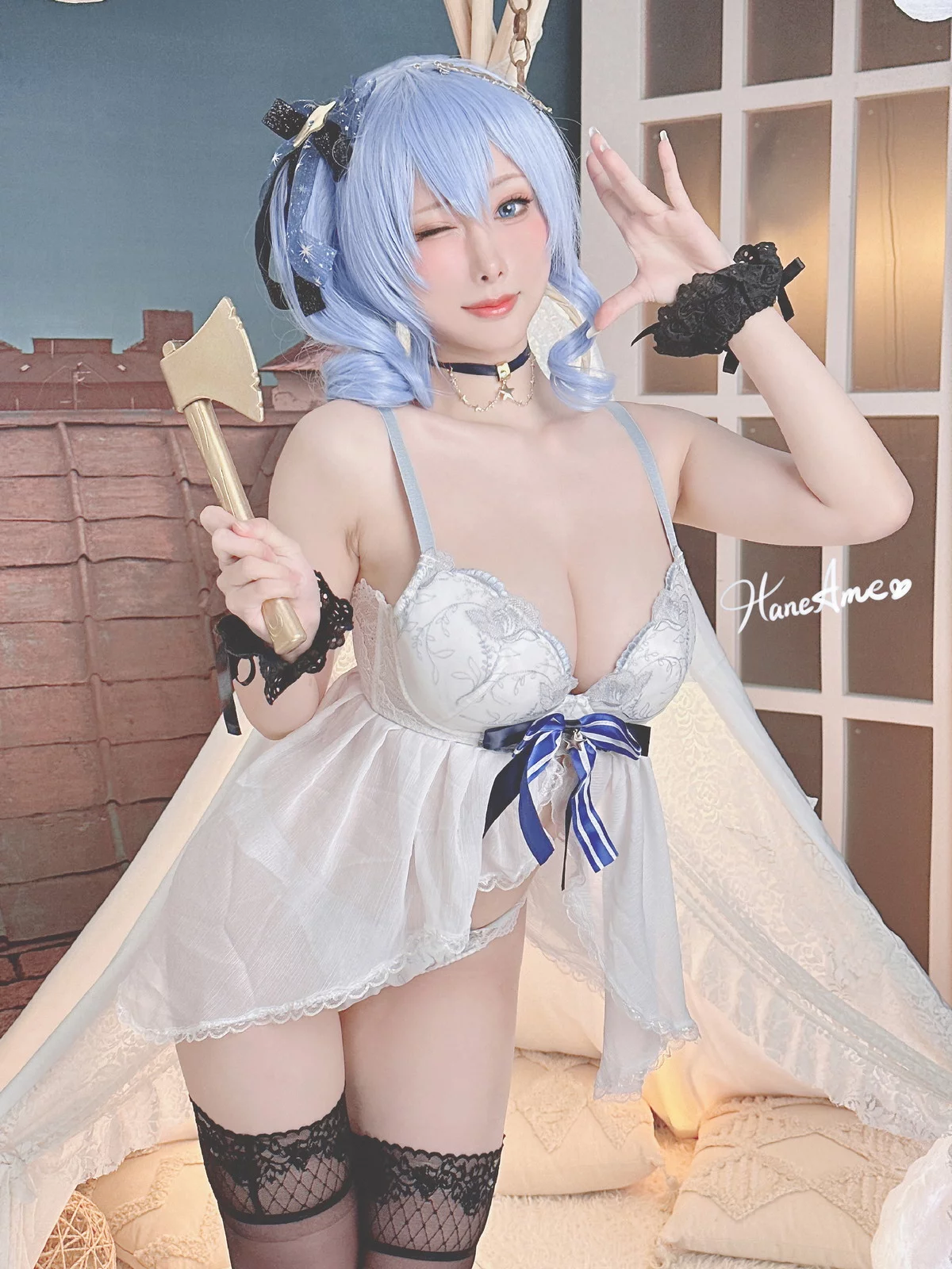 Coser美女雨波_HaneAme4月合集主题性感连体衣+黑色内衣秀丰满身材诱惑写真148P