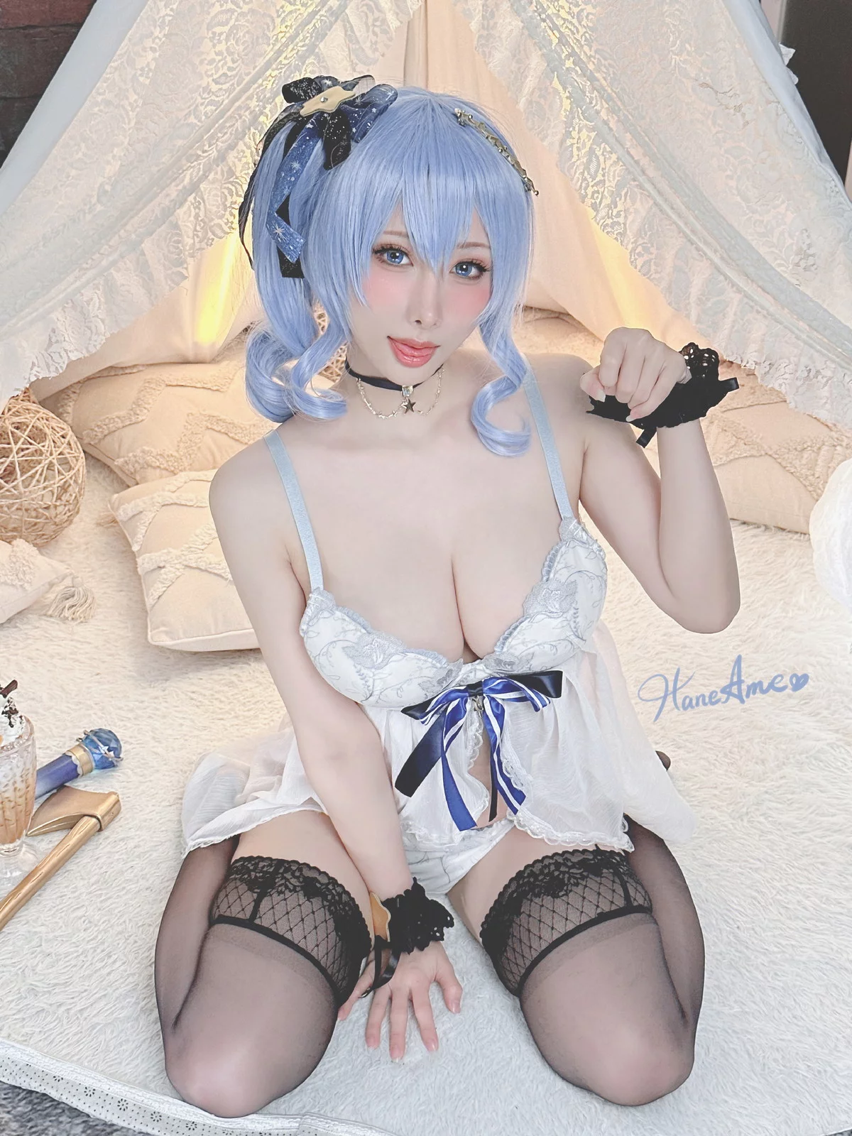 Coser美女雨波_HaneAme4月合集主题性感连体衣+黑色内衣秀丰满身材诱惑写真148P