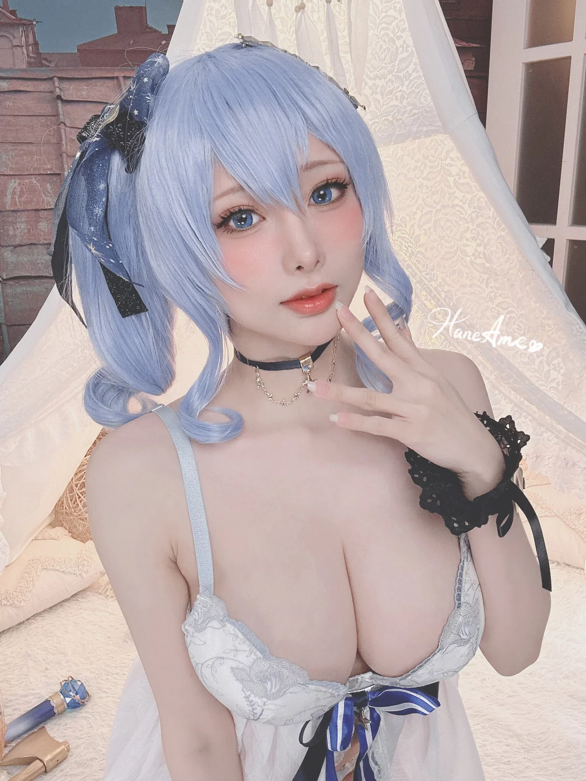 Coser美女雨波_HaneAme4月合集主题性感连体衣+黑色内衣秀丰满身材诱惑写真148P