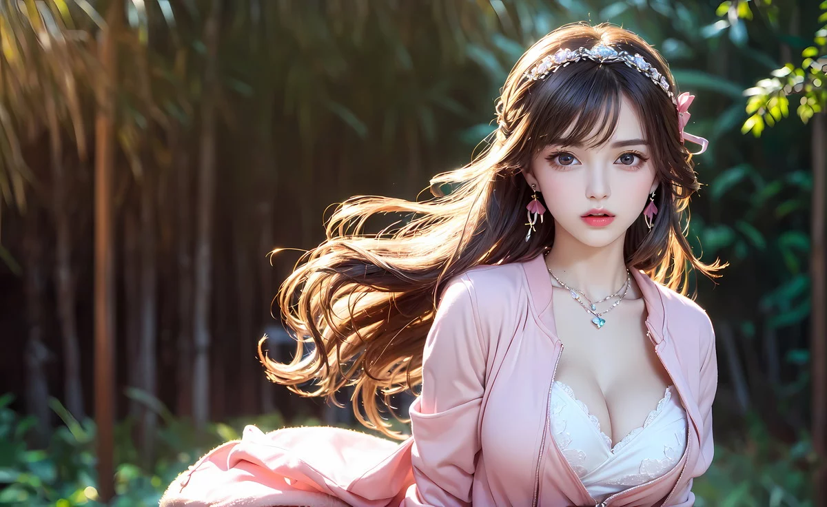 AI美图019期电眼迷唇主题户外短发美少女性感写真及下载22P