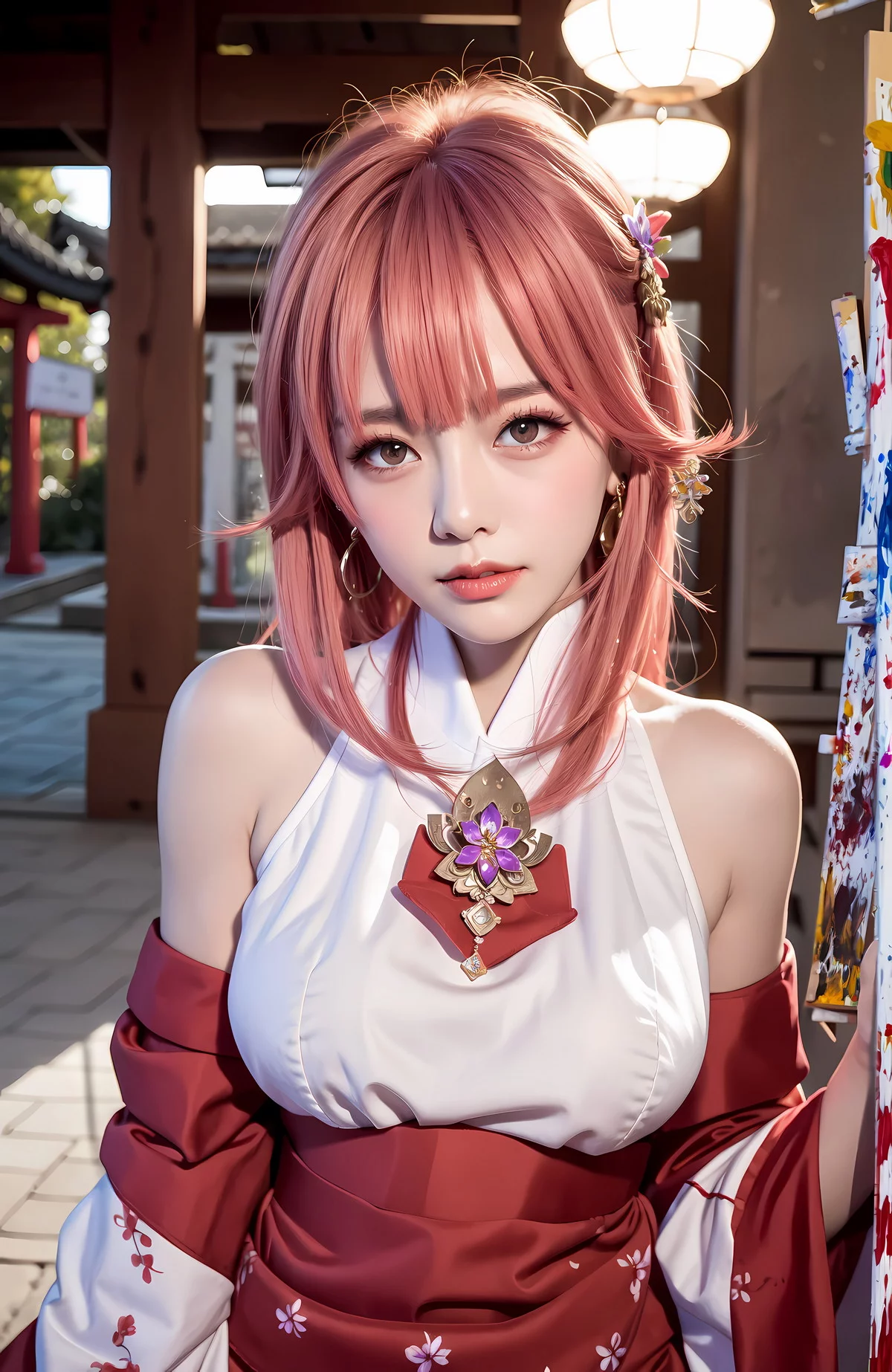 AI美图020期八重神子主题性感礼裙系列美女写真及下载24P