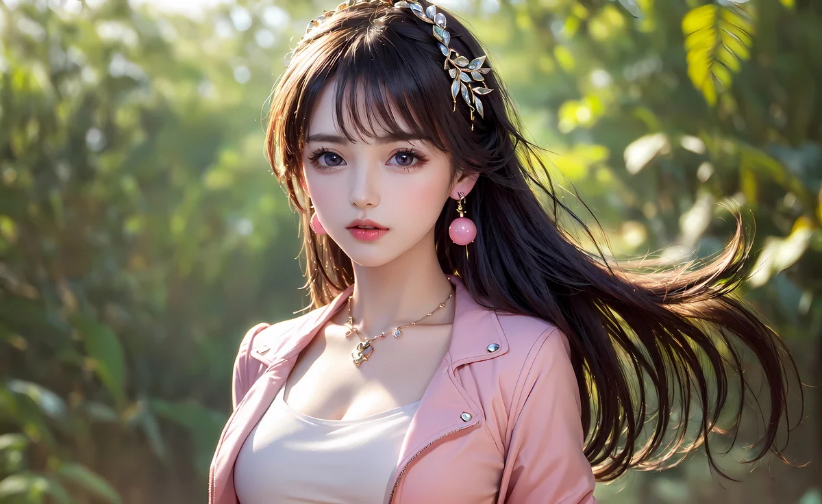 AI美图019期电眼迷唇主题户外短发美少女性感写真及下载22P