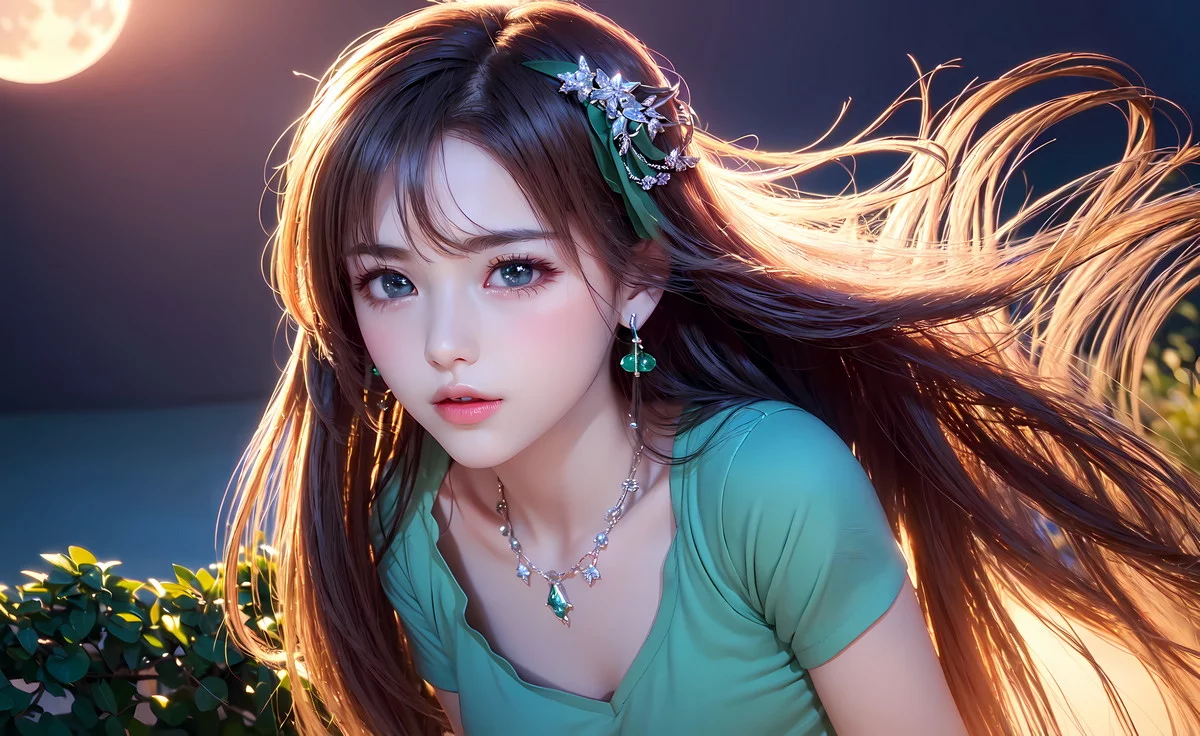 AI美图019期电眼迷唇主题户外短发美少女性感写真及下载22P