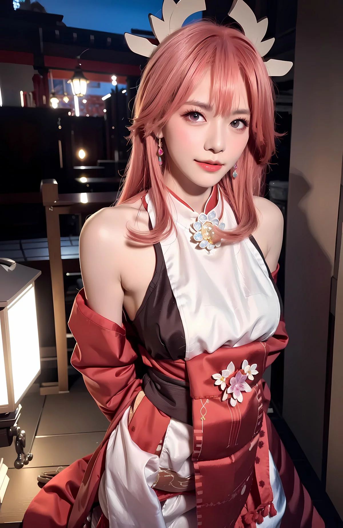 AI美图020期八重神子主题性感礼裙系列美女写真及下载24P