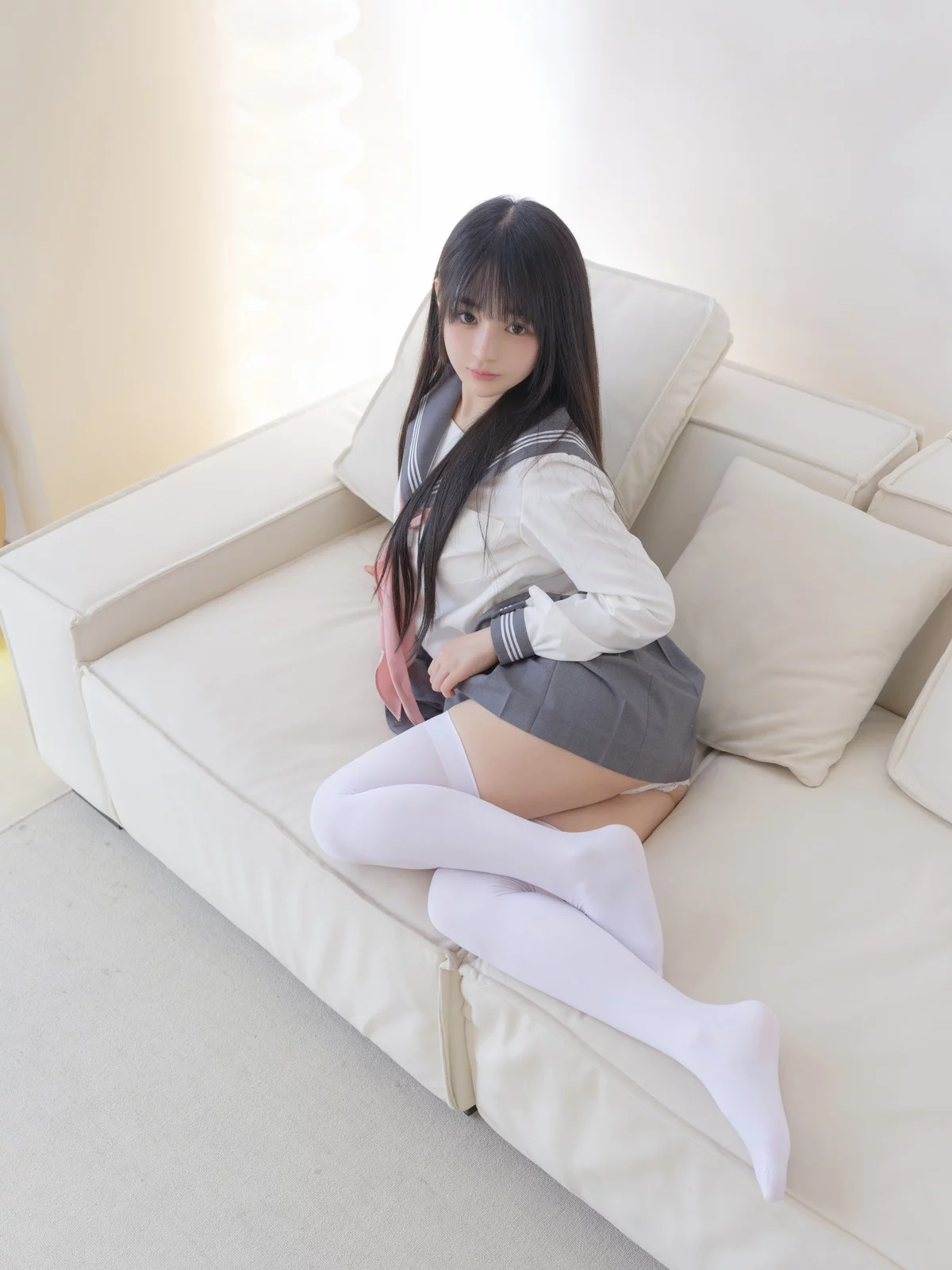 网络美女桜井宁宁白丝JK主题性感JK制服半脱露白丝袜秀翘臀美腿迷人诱惑写真85P