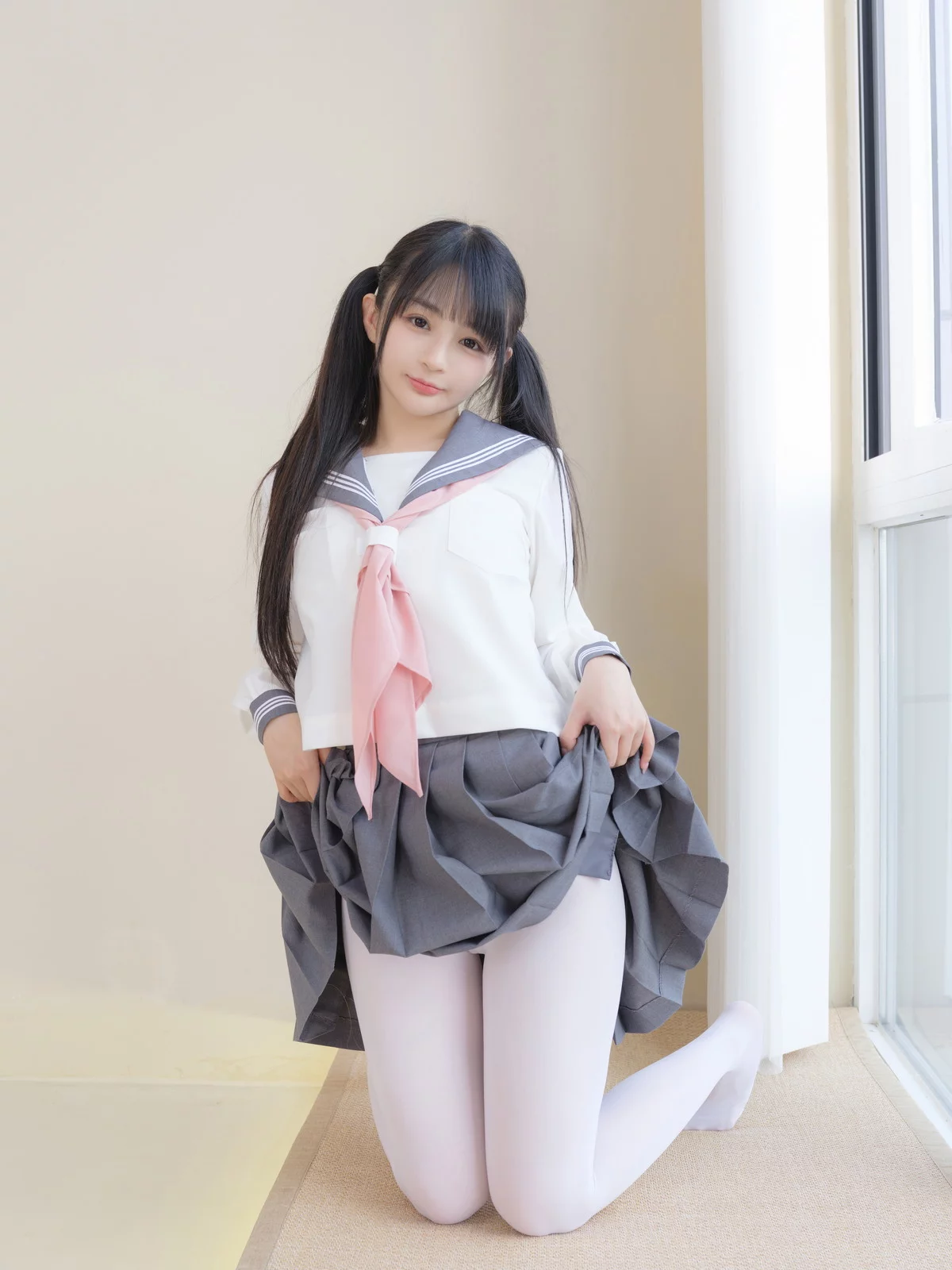 网络美女桜井宁宁白丝JK主题性感JK制服半脱露白丝袜秀翘臀美腿迷人诱惑写真85P