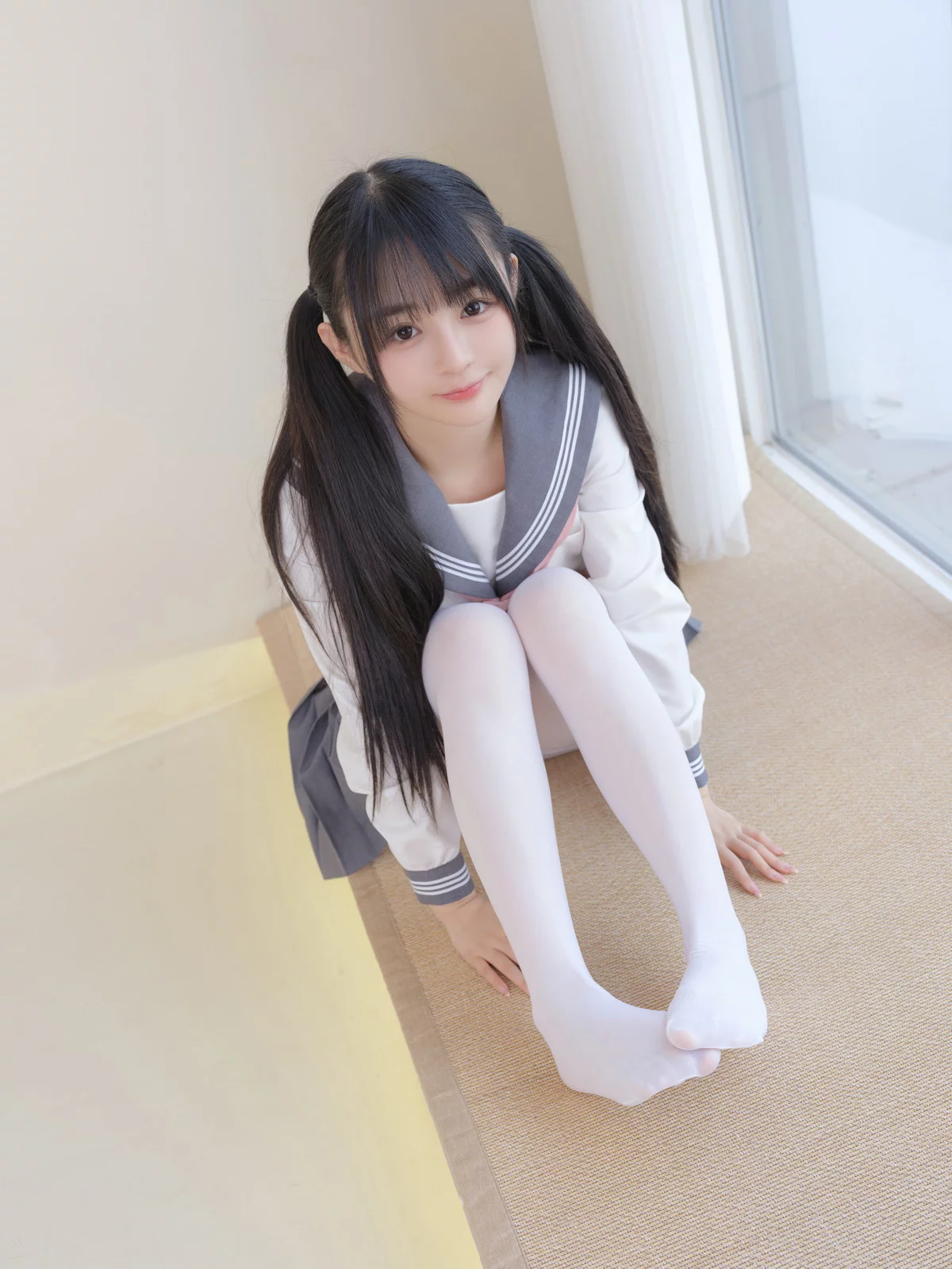 网络美女桜井宁宁白丝JK主题性感JK制服半脱露白丝袜秀翘臀美腿迷人诱惑写真85P
