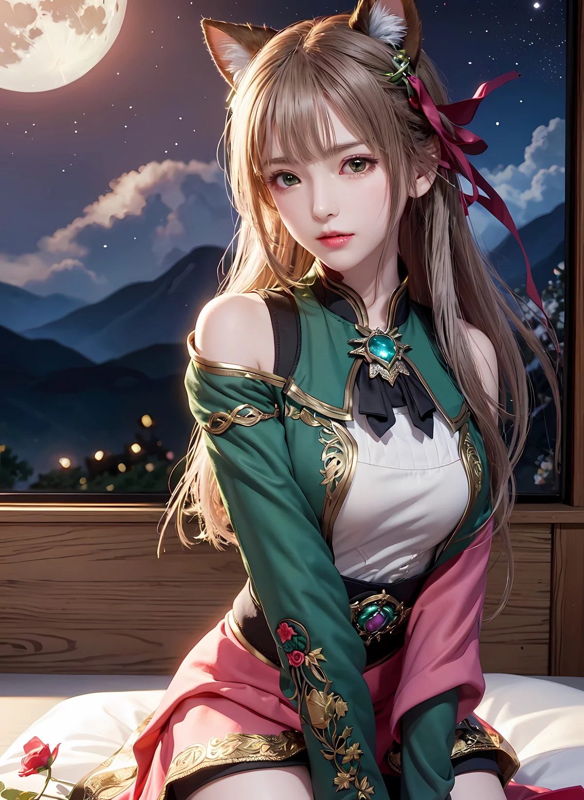AI美图027期异界猫娘主题性感美少女猫耳娘装扮写真及下载24P