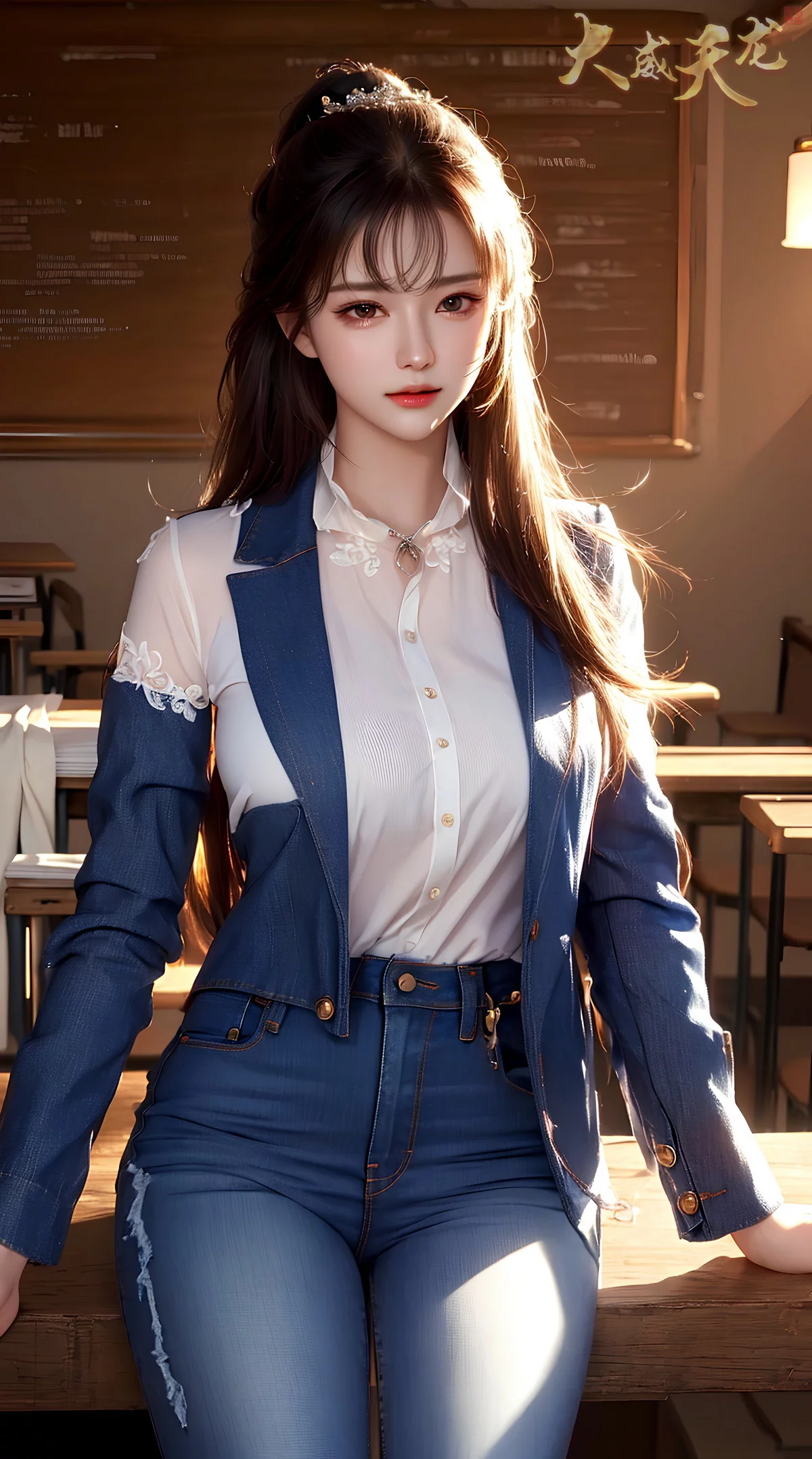 AI美图028期留课老师主题教室里性感制服写真及下载32P