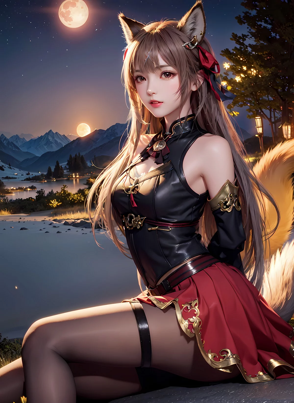 AI美图027期异界猫娘主题性感美少女猫耳娘装扮写真及下载24P