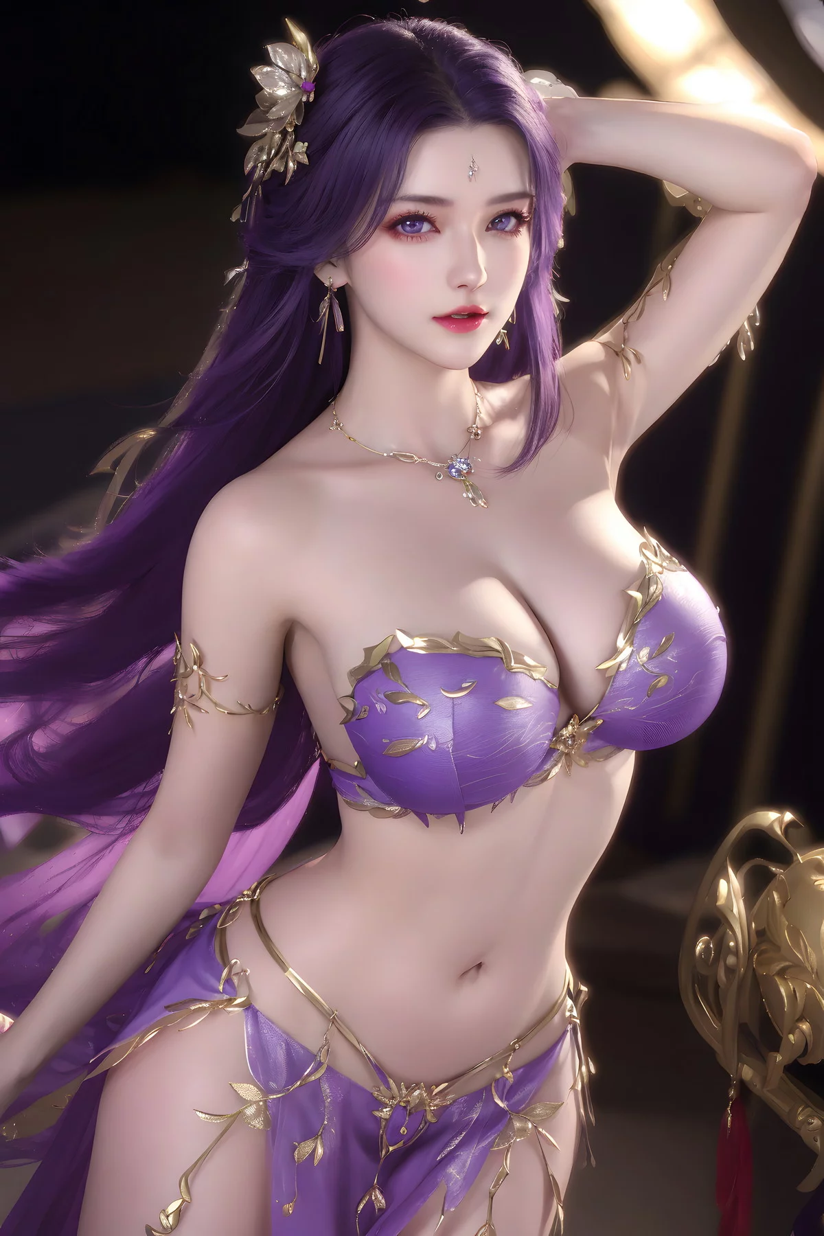 AI美图035期云曦主题性感紫色情趣内衣美女秀完美身材写真及下载93P