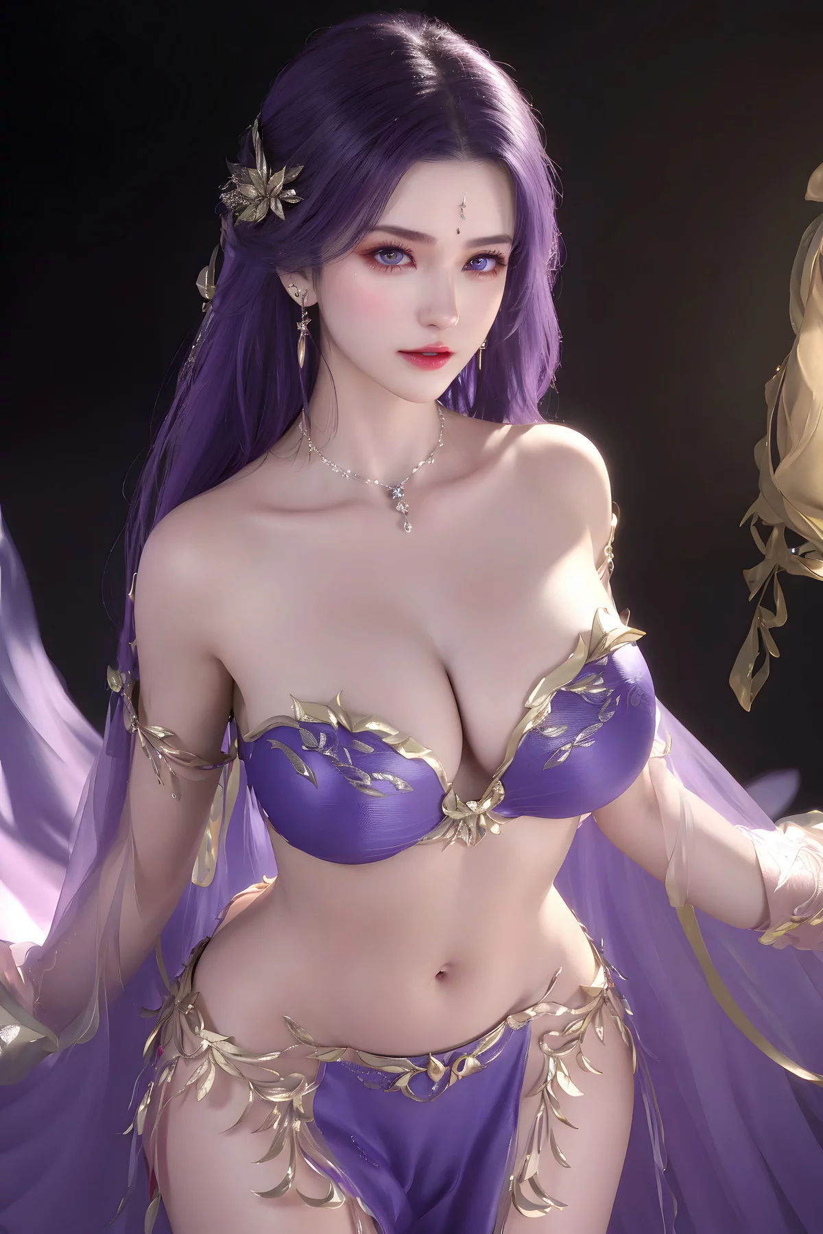 AI美图035期云曦主题性感紫色情趣内衣美女秀完美身材写真及下载93P
