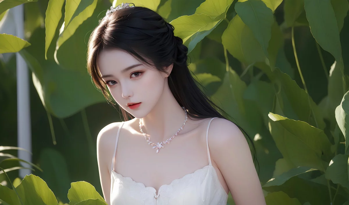 AI美图007期巧笑倩兮主题性感睡衣美女写真及下载50P