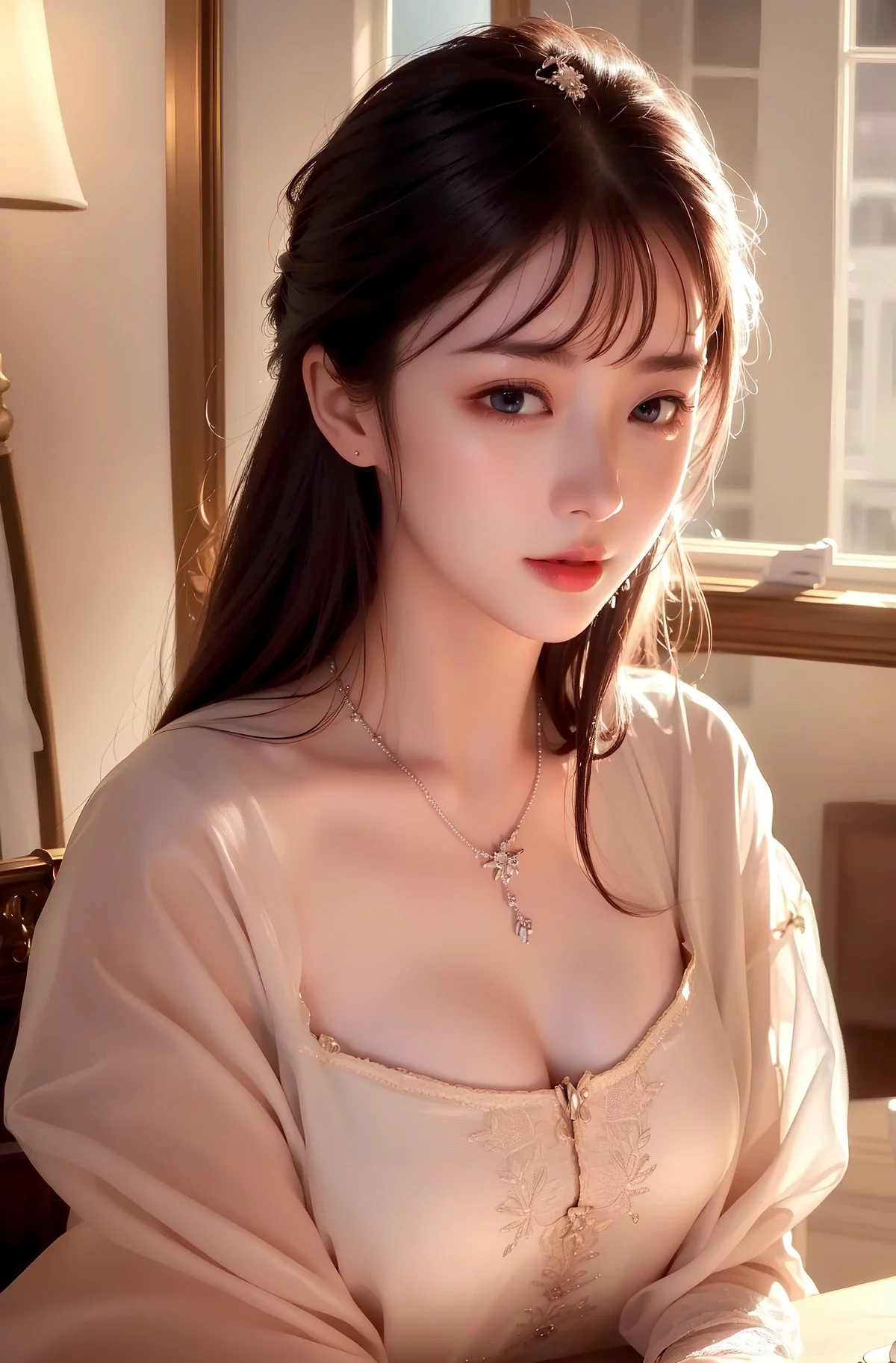 AI美图008期美目盼兮主题知性美女完美身材性感写真及下载28P