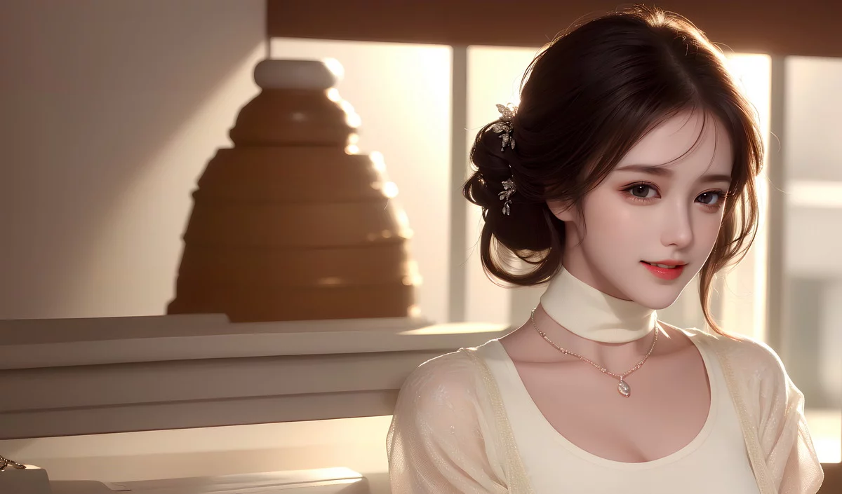 AI美图007期巧笑倩兮主题性感睡衣美女写真及下载50P