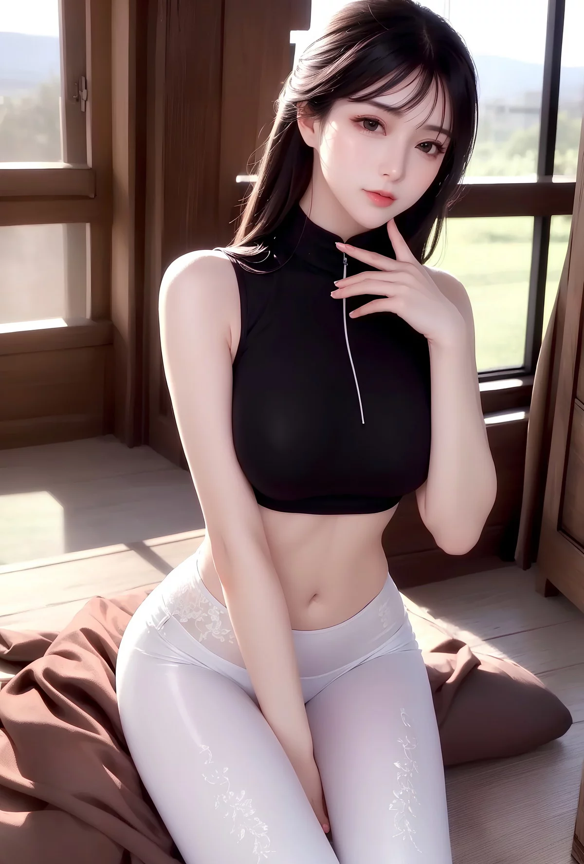AI美图008期美目盼兮主题知性美女完美身材性感写真及下载28P