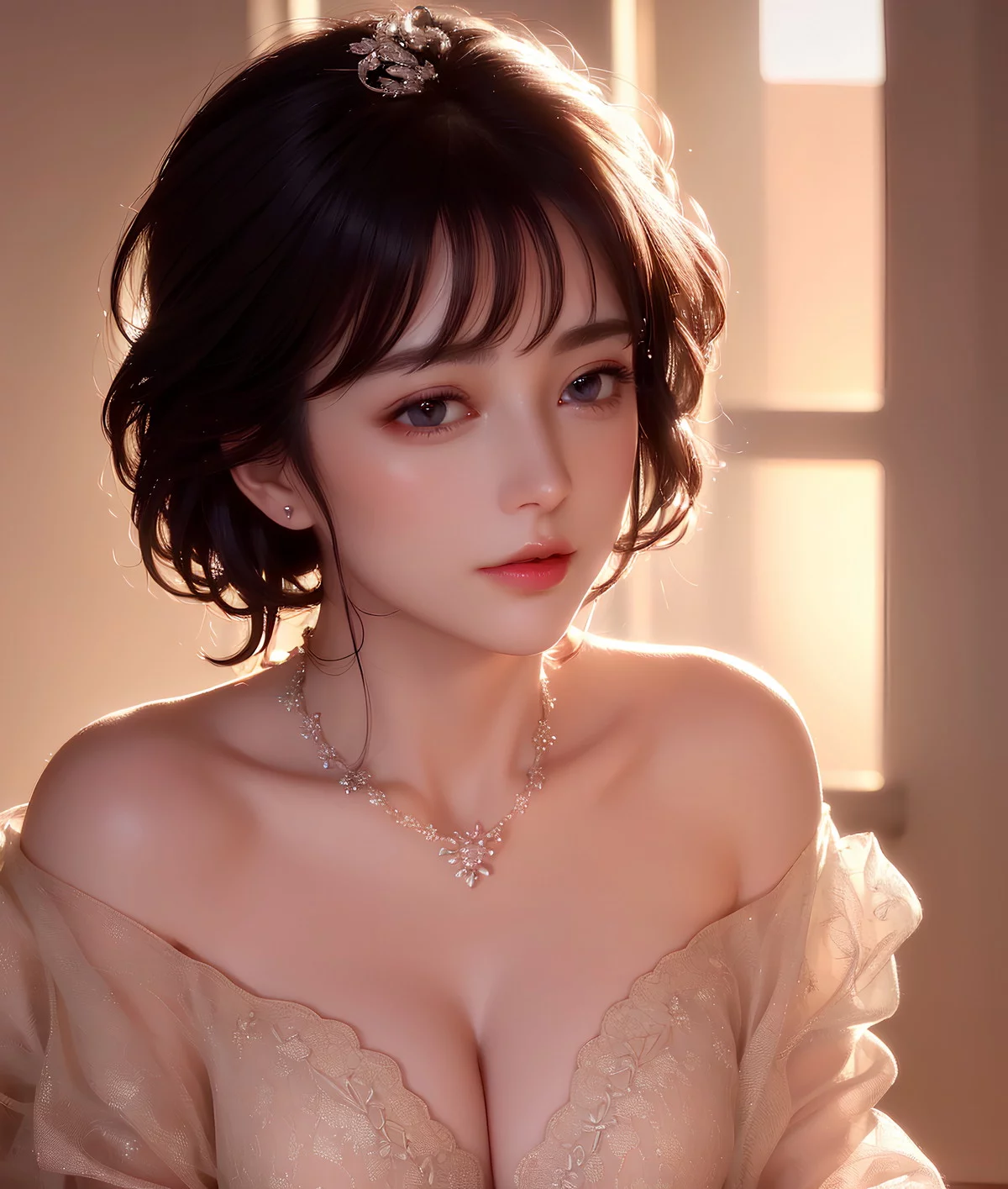 AI美图008期美目盼兮主题知性美女完美身材性感写真及下载28P