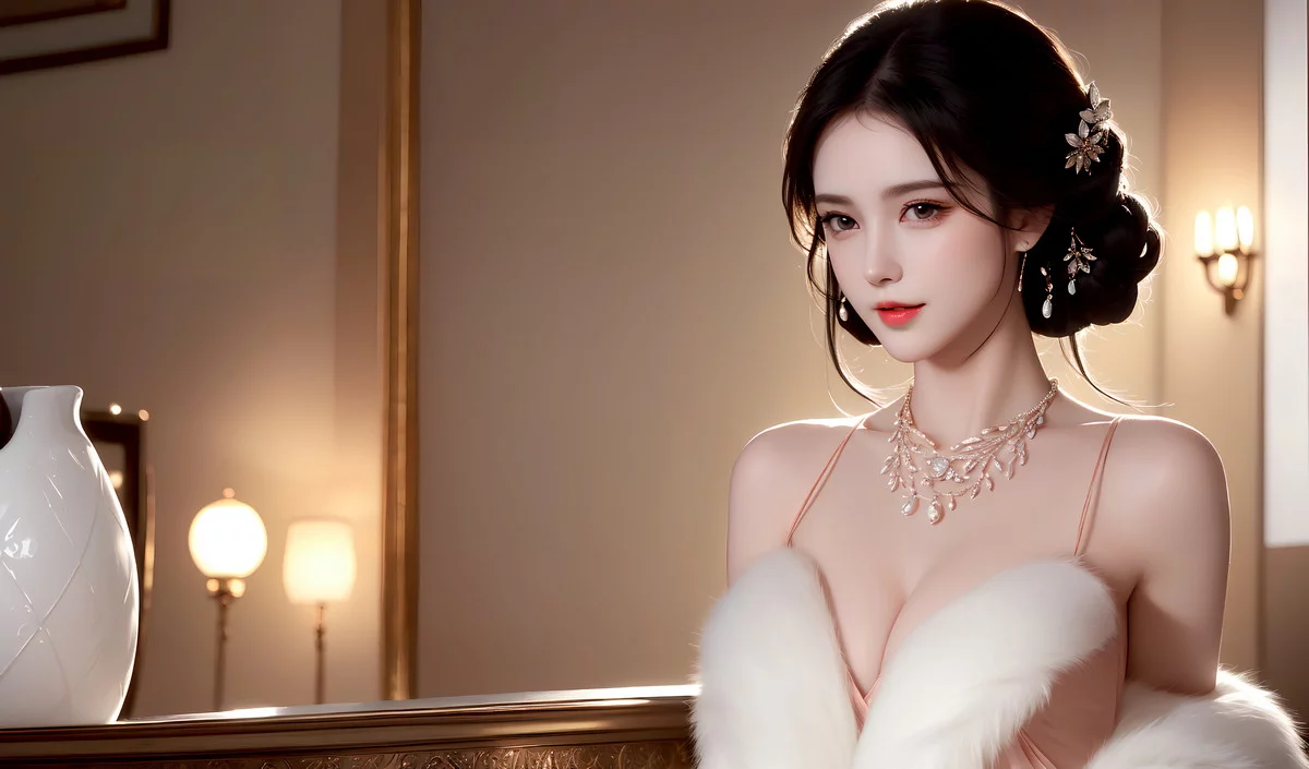 AI美图007期巧笑倩兮主题性感睡衣美女写真及下载50P