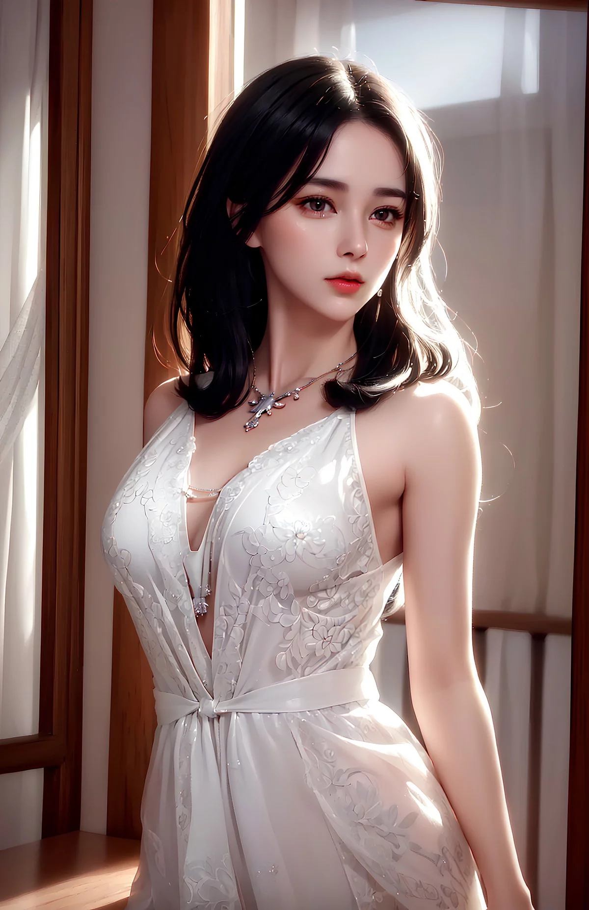 AI美图008期美目盼兮主题知性美女完美身材性感写真及下载28P