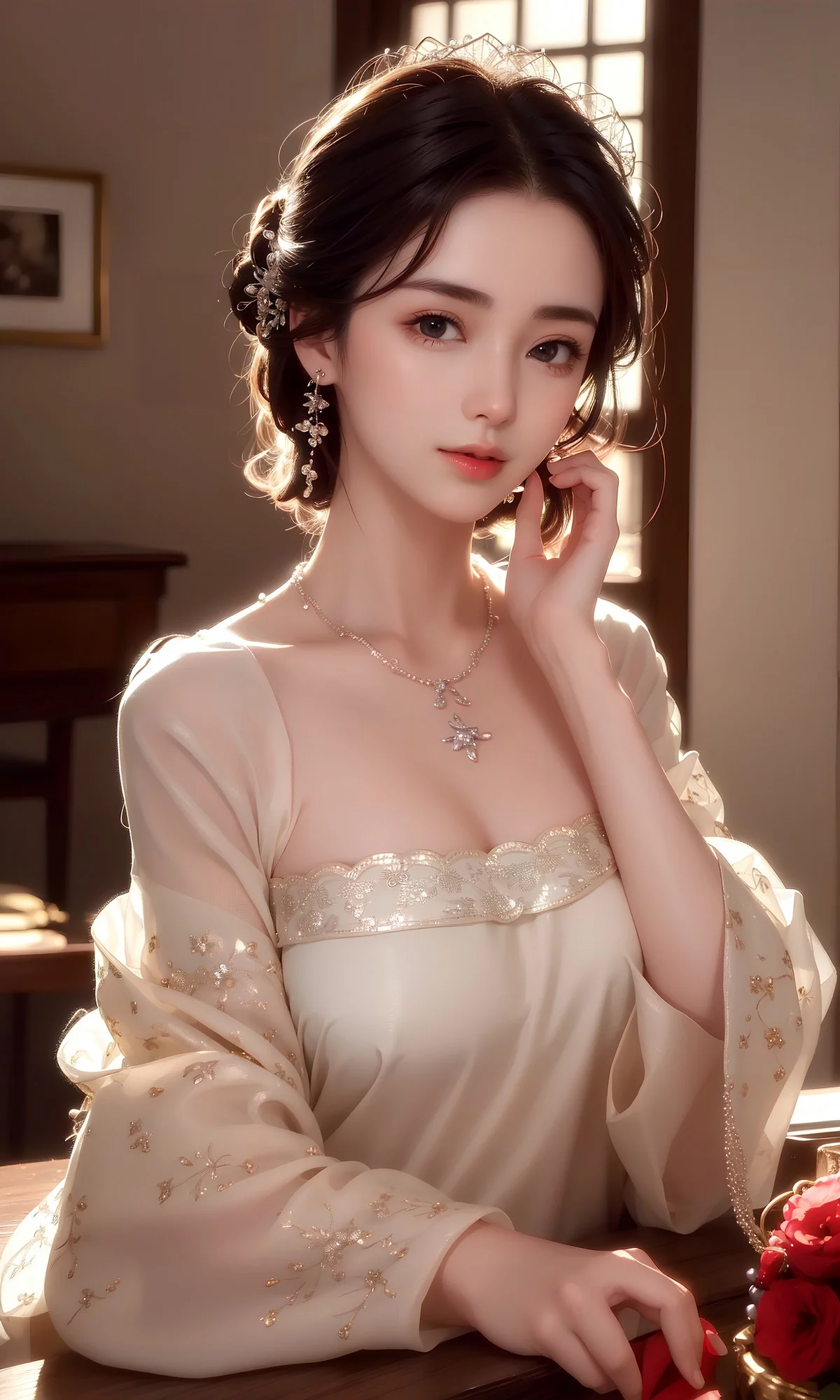 AI美图008期美目盼兮主题知性美女完美身材性感写真及下载28P