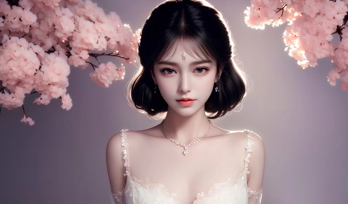 AI美图007期巧笑倩兮主题性感睡衣美女写真及下载50P