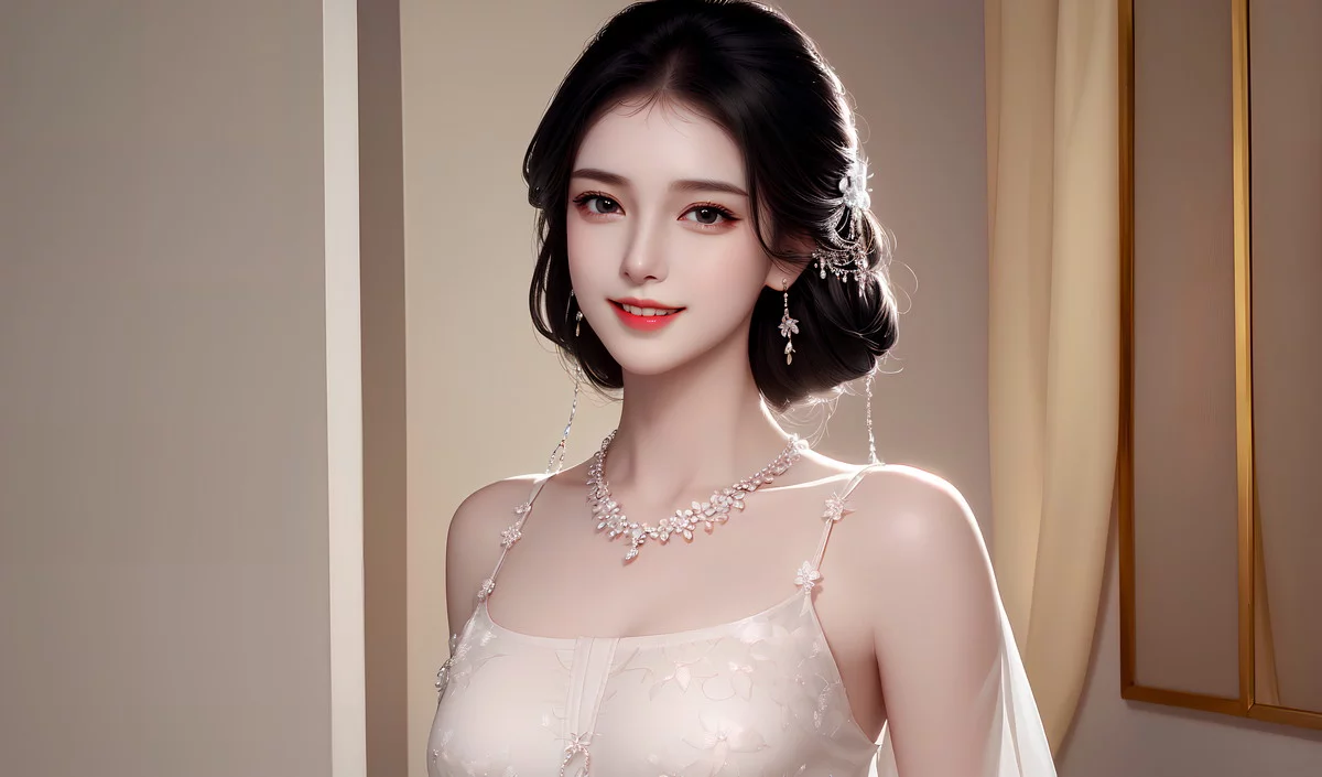AI美图007期巧笑倩兮主题性感睡衣美女写真及下载50P