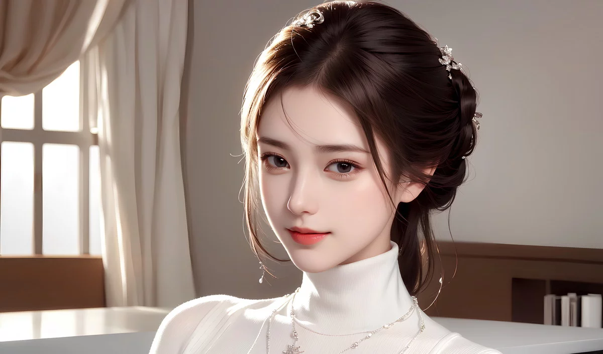 AI美图007期巧笑倩兮主题性感睡衣美女写真及下载50P