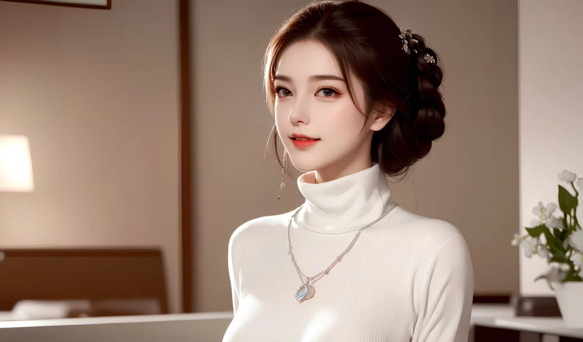 AI美图007期巧笑倩兮主题性感睡衣美女写真及下载50P