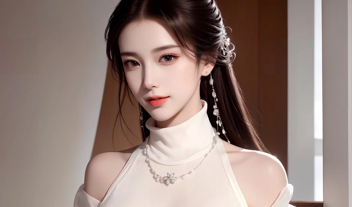 AI美图007期巧笑倩兮主题性感睡衣美女写真及下载50P