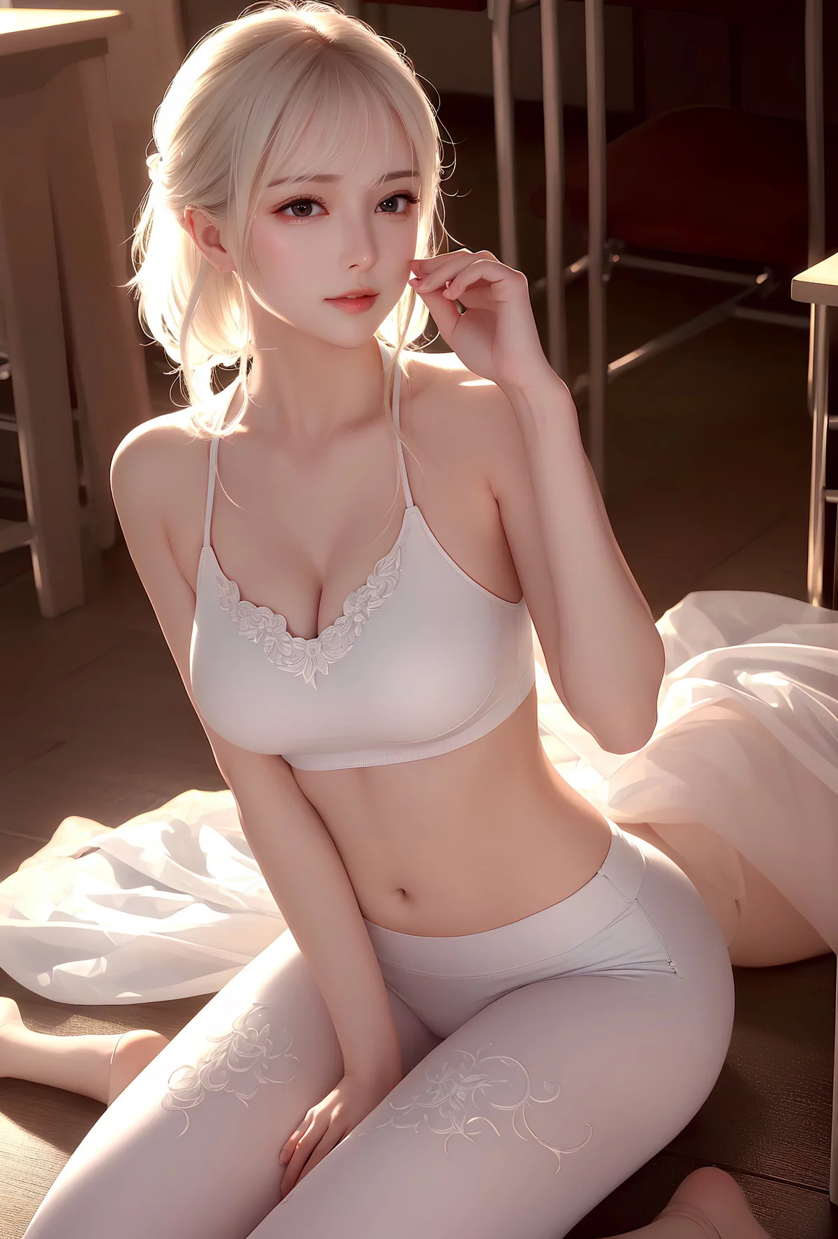 AI美图008期美目盼兮主题知性美女完美身材性感写真及下载28P