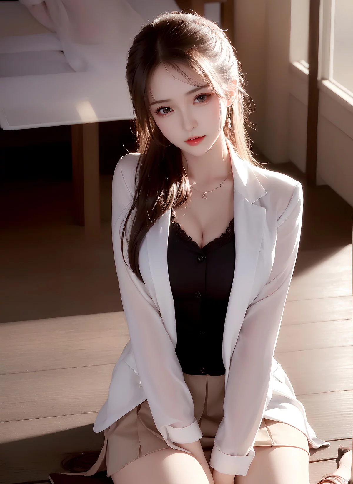 AI美图008期美目盼兮主题知性美女完美身材性感写真及下载28P