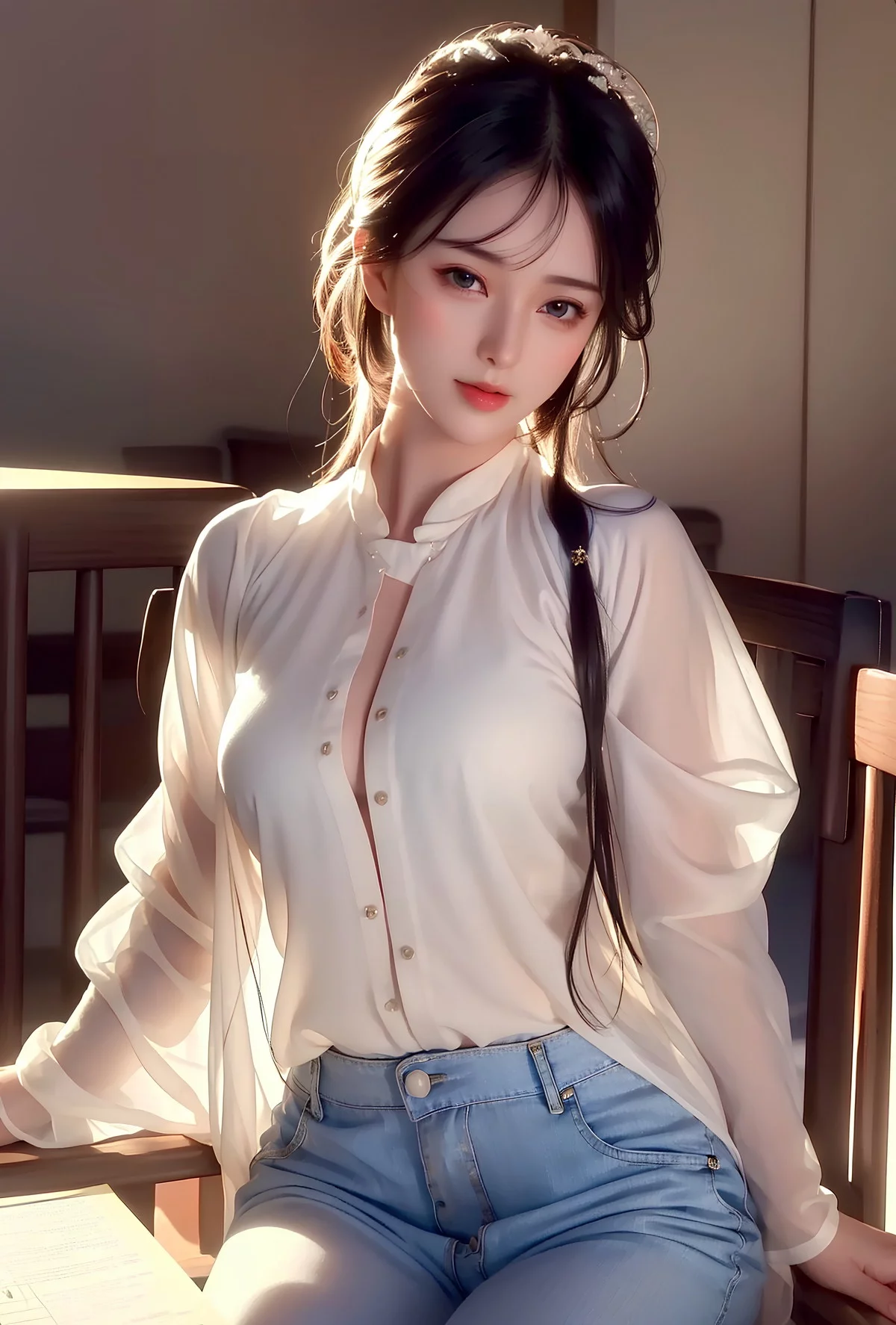 AI美图008期美目盼兮主题知性美女完美身材性感写真及下载28P