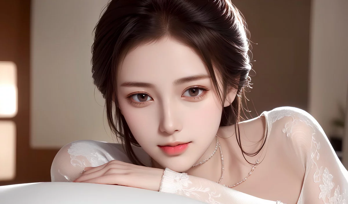 AI美图007期巧笑倩兮主题性感睡衣美女写真及下载50P