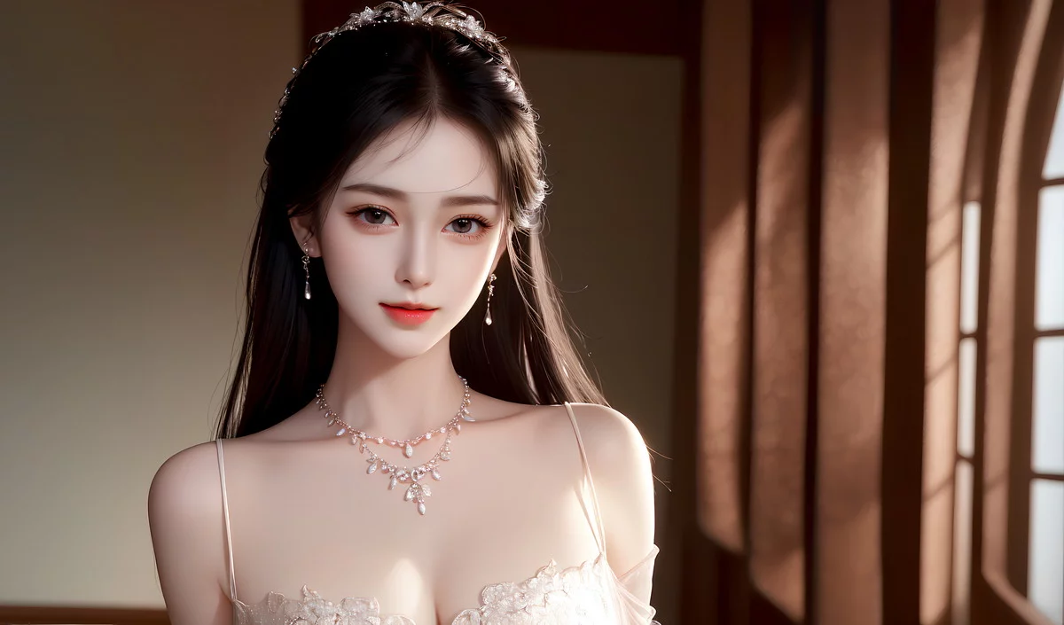 AI美图007期巧笑倩兮主题性感睡衣美女写真及下载50P